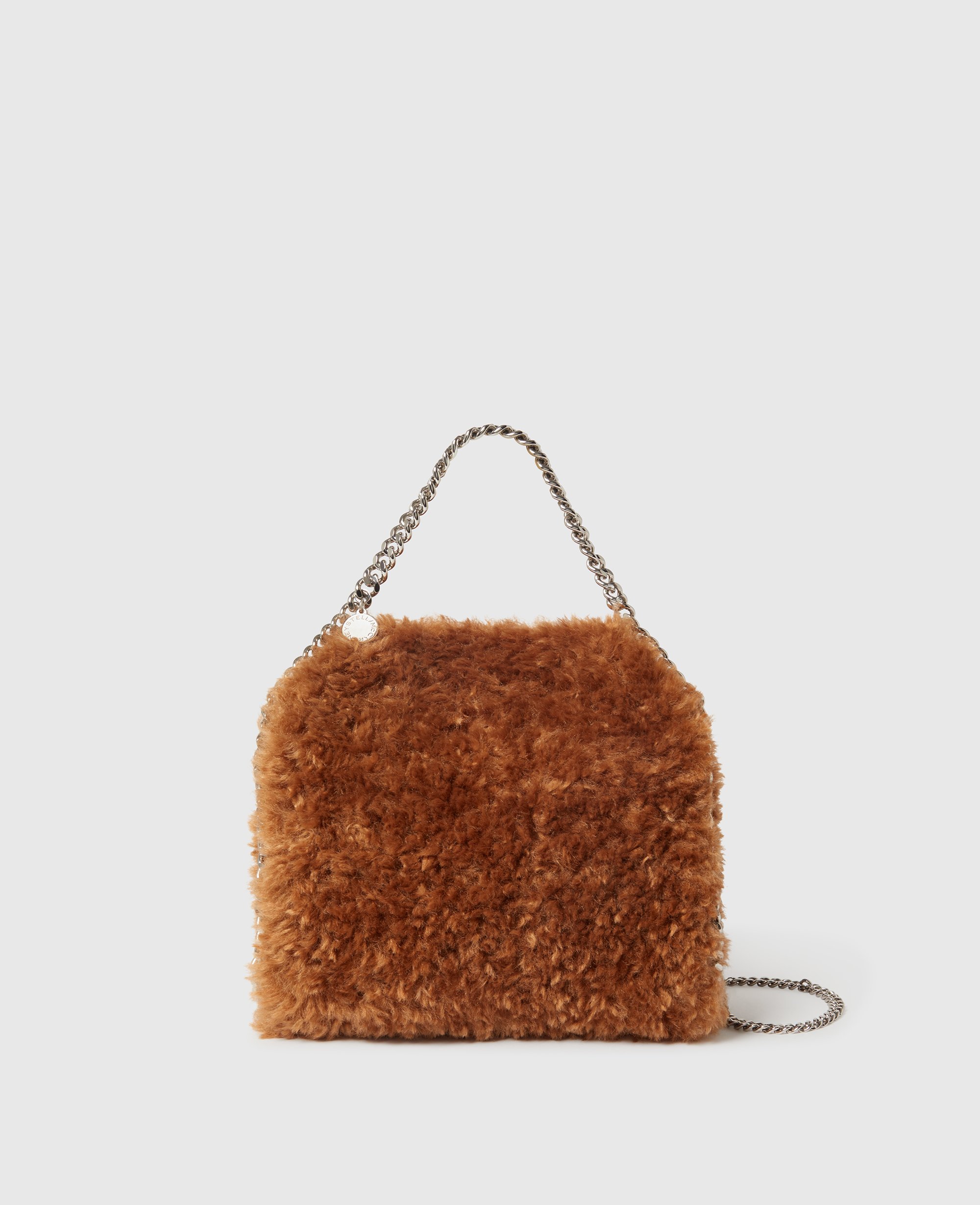 Stella Mccartney Falabella Plush Tiny Tote Bag In Brown