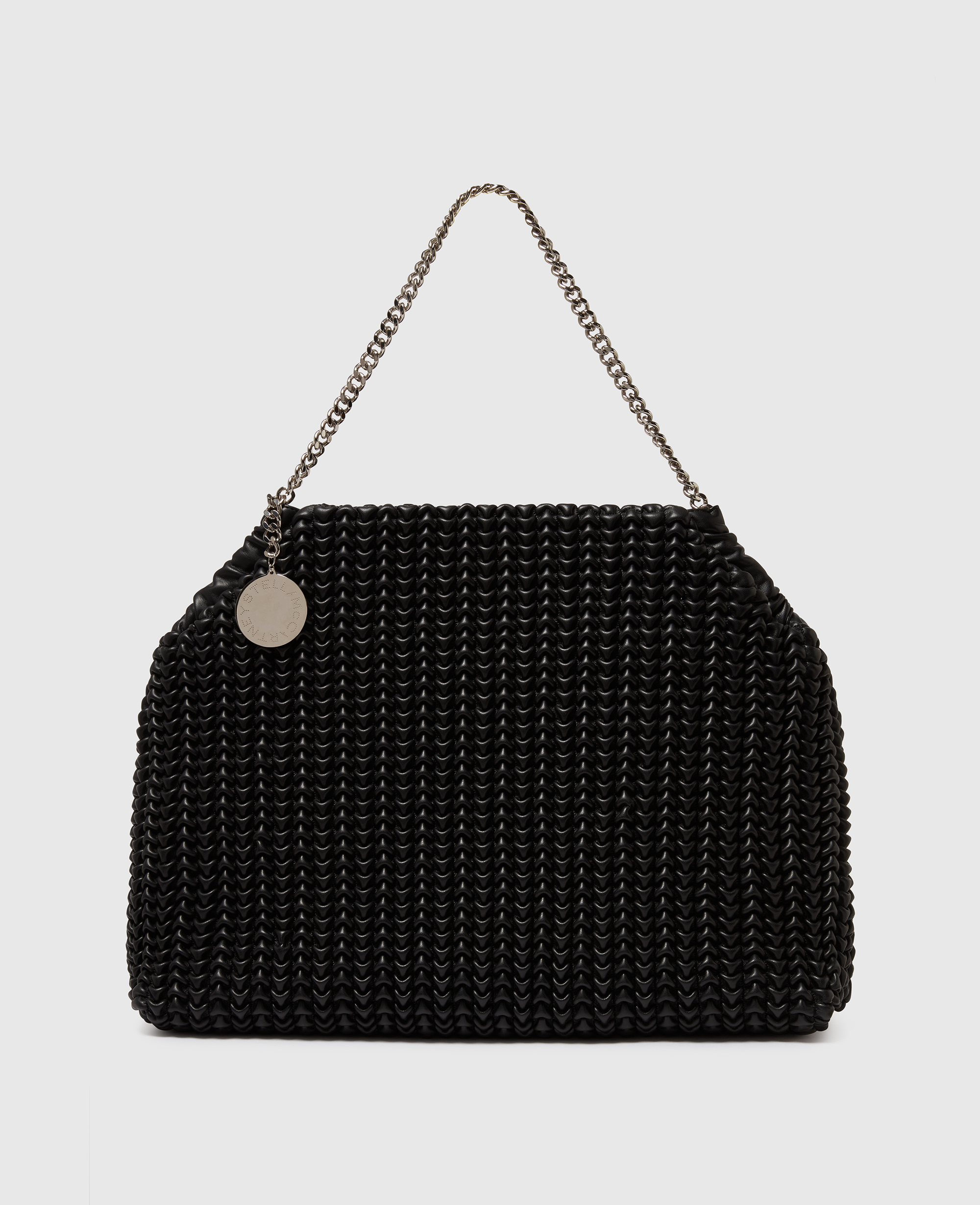 Stella Mccartney Falabella Popcorn Drawstring Tote Bag In Black
