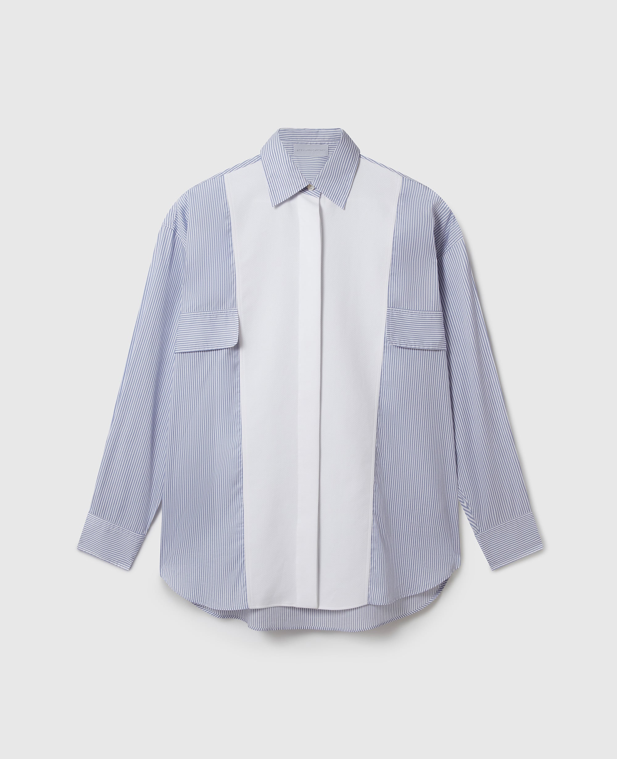 Stella McCartney - Cotton Stripe Piqué Double Shirt, , Size: 46