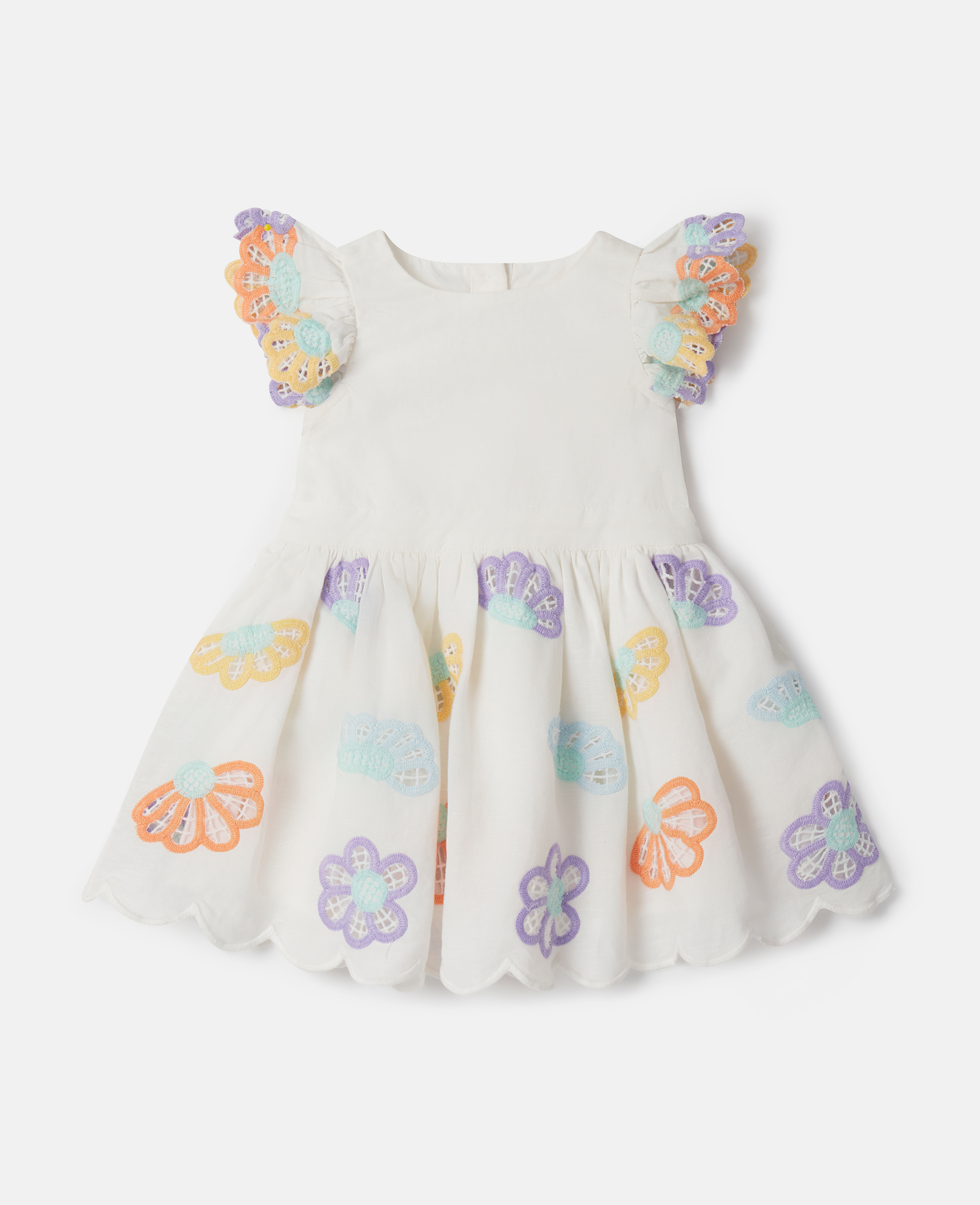 Stella McCartney – Floral Broderie Anglaise Sleeveless Dress, Woman, Ivory, Size: 12m