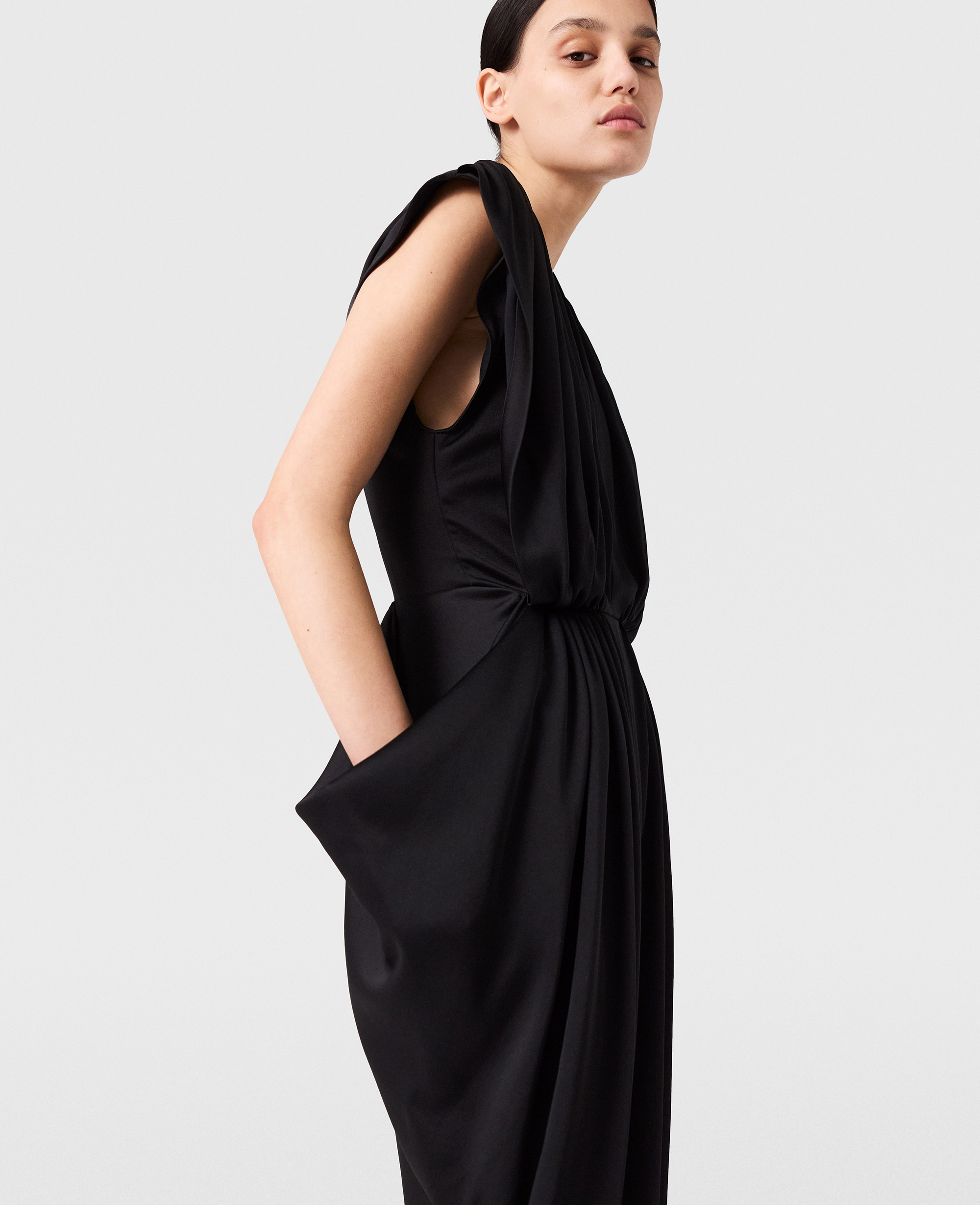 Combinaison plissee a epaulettes et col en V profond, , , Taille: 42 - Stella McCartney - Modalova