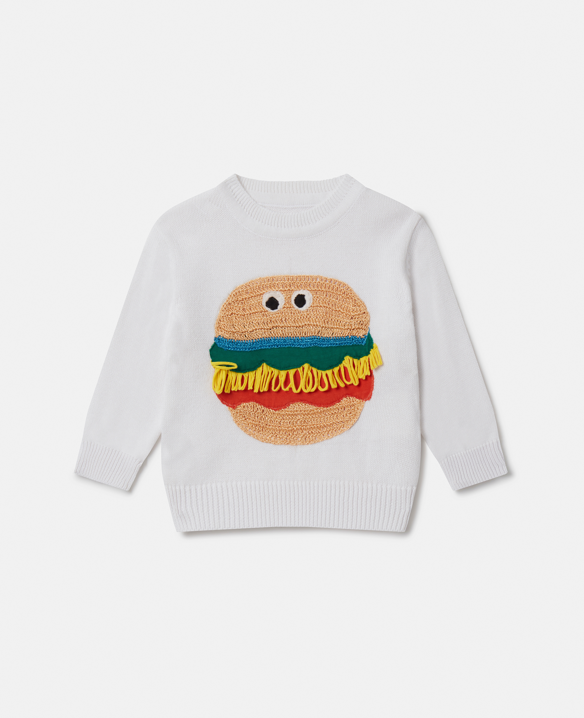 Stella Mccartney Kids' Veggie Burger Intarsia Knit Jumper In Ivory