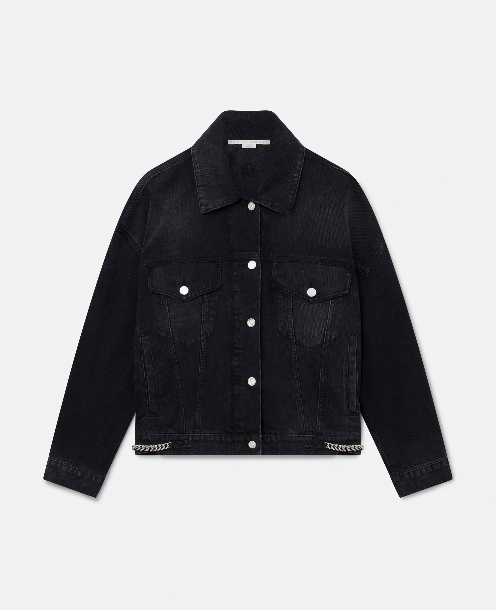 Stella Mccartney Falabella Oversized Denim Jacket In Black