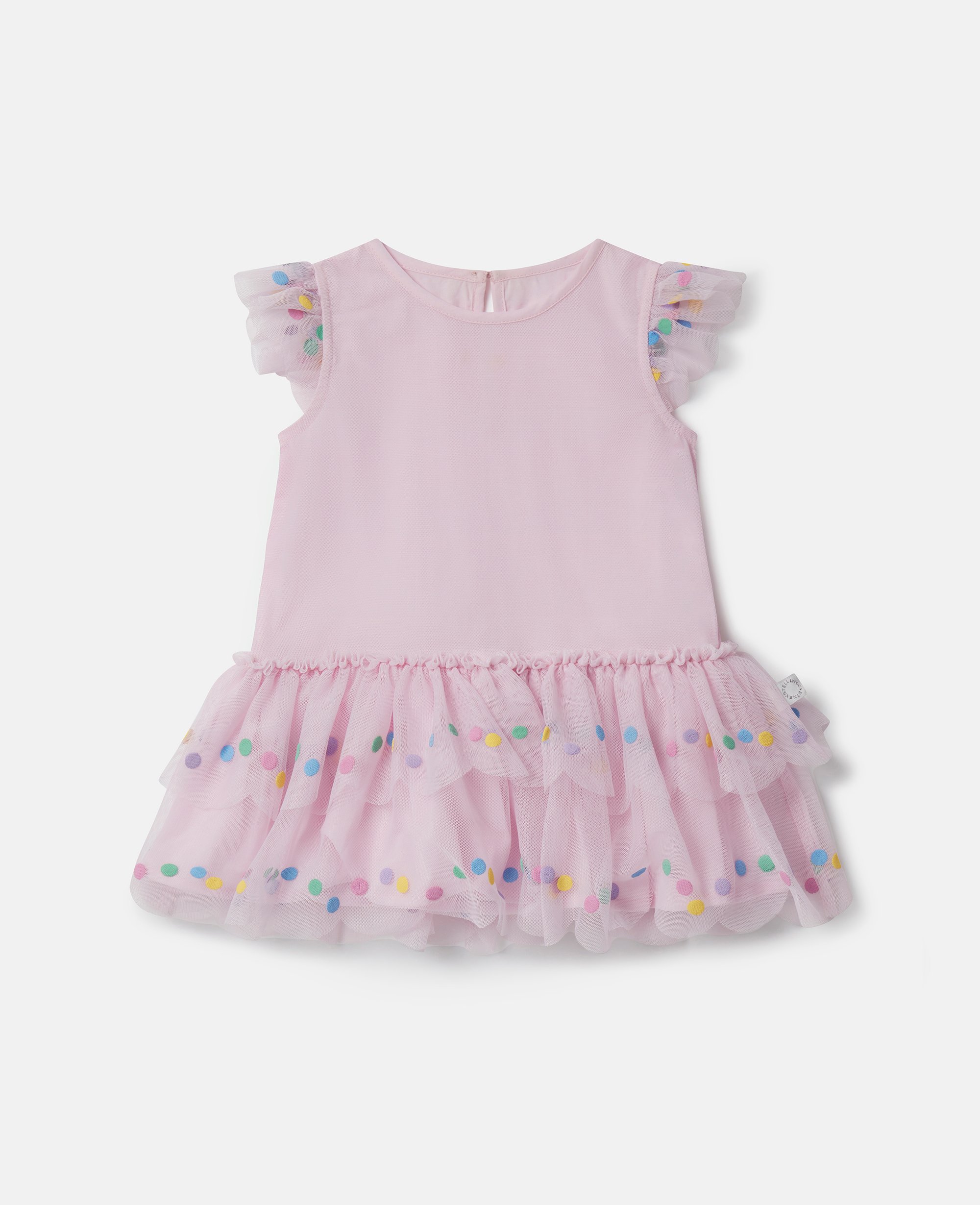 Stella McCartney – Confetti Dot Frilled Sleeveless Dress, Woman, Wisteria Pink, Size: 3m