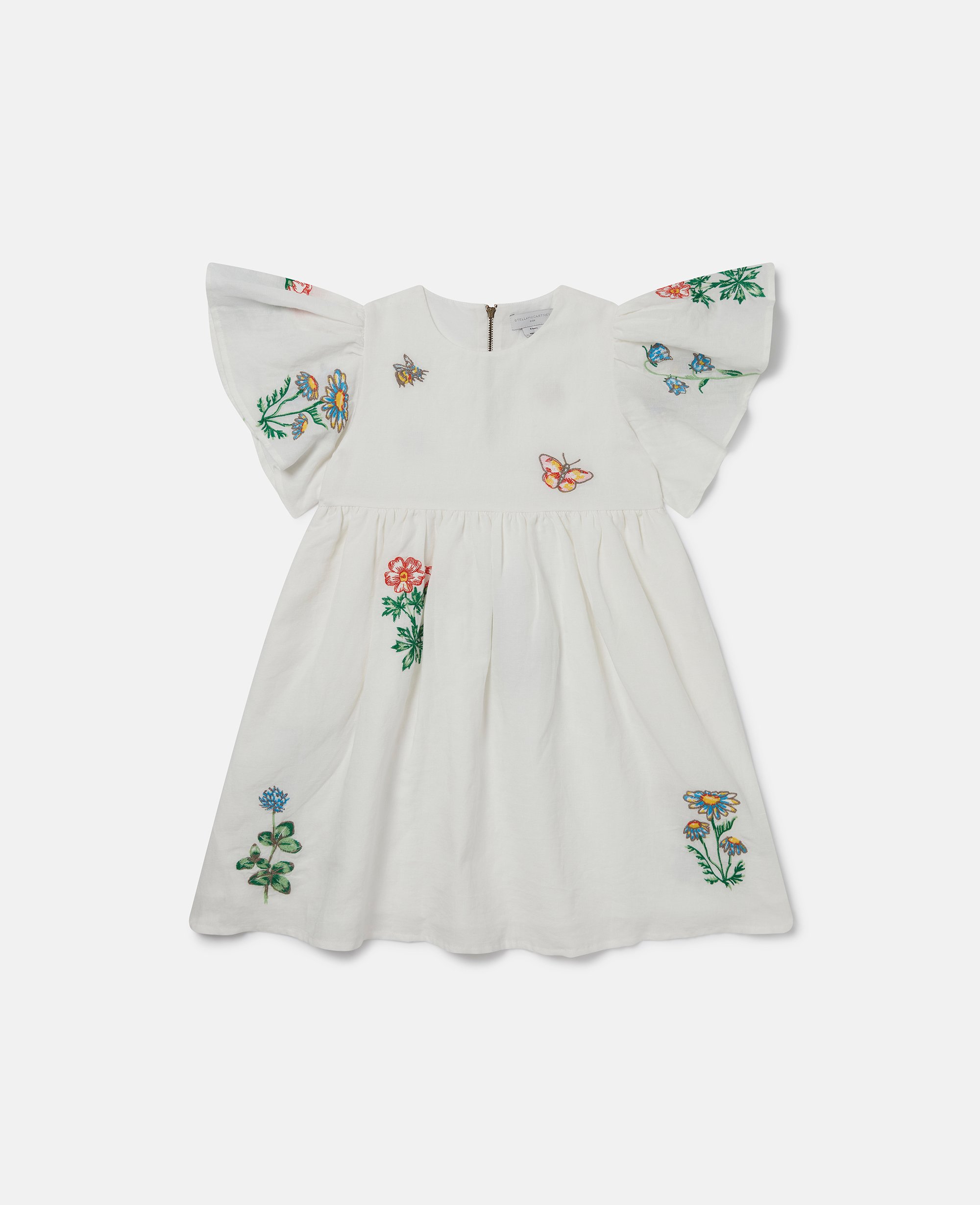 Flower Embroidered Cap-Sleeve Dress, , Size: 5 - Stella McCartney - Modalova