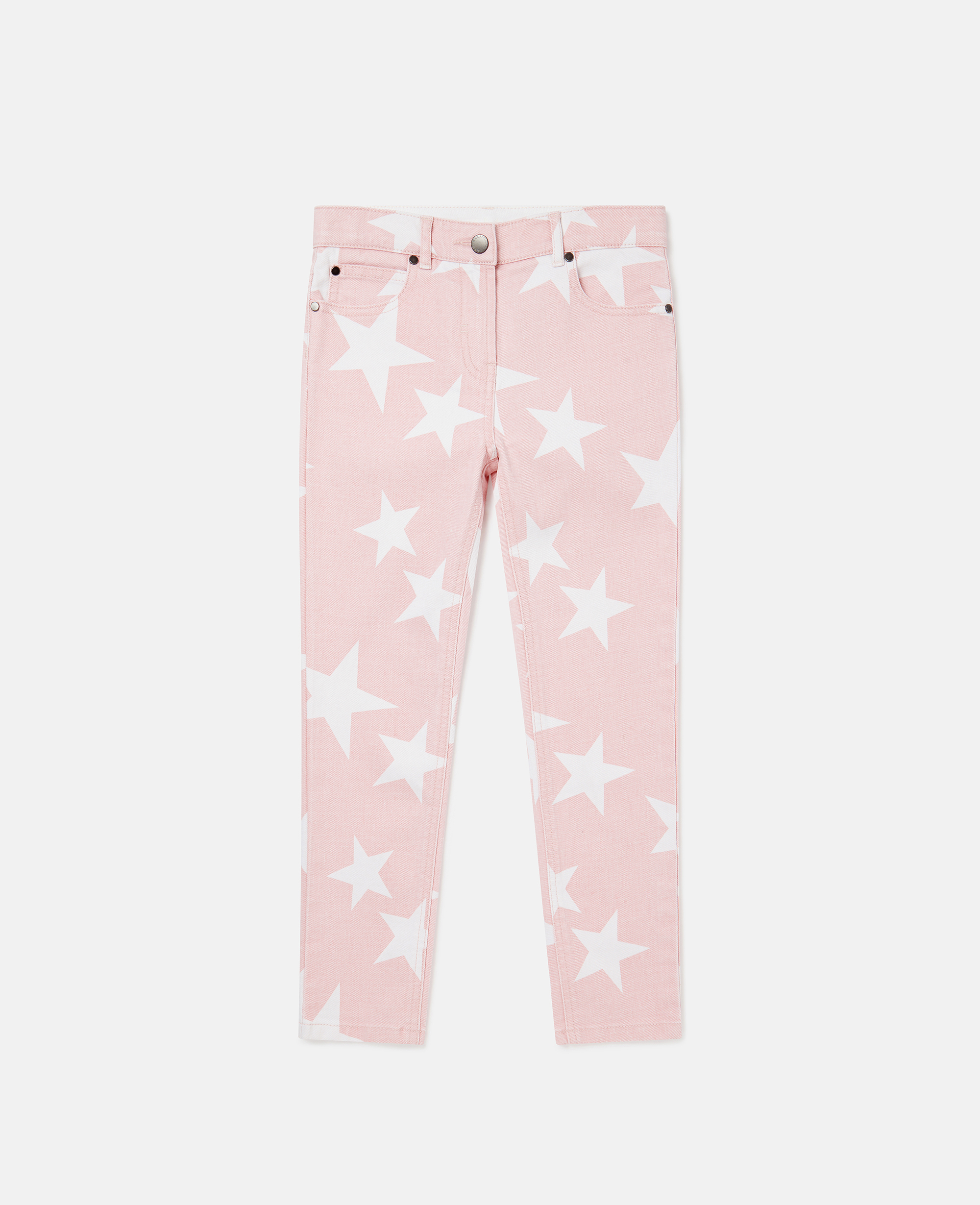 Stella Mccartney Kids' Star Print Straight Leg Jeans In Pink