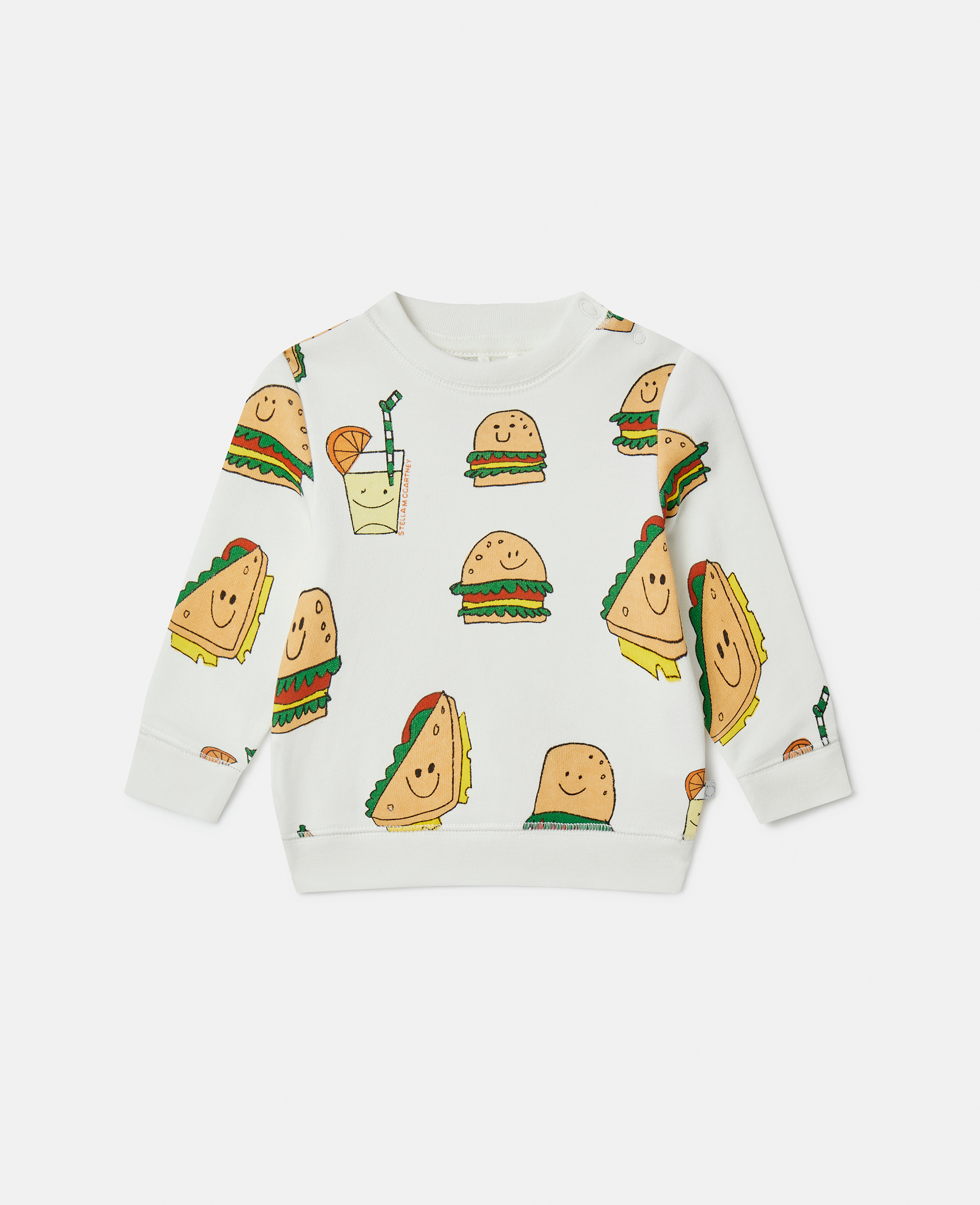 Stella Mccartney Silly Sandwich Print Sweatshirt In White Multicolour