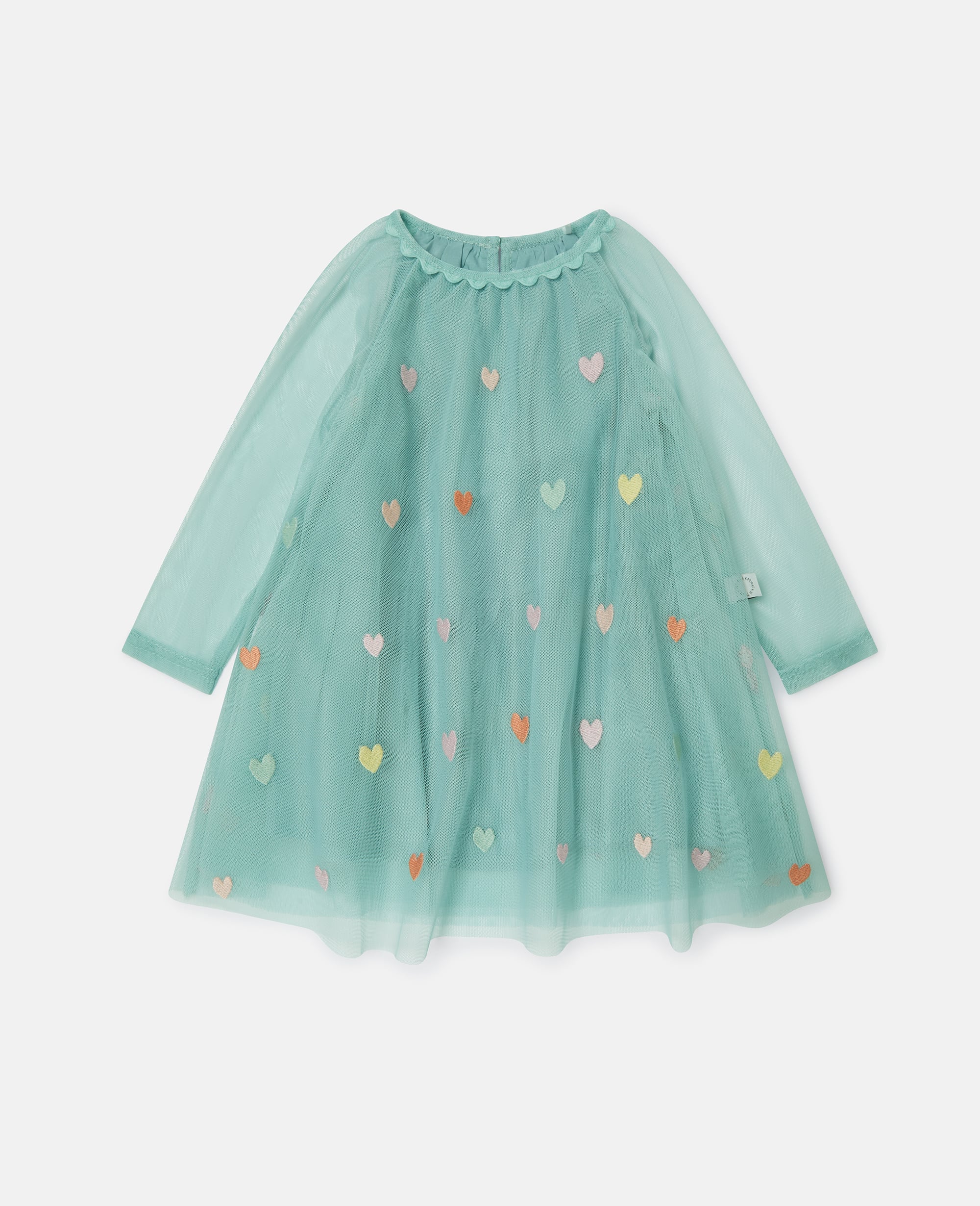 Stella McCartney - Heart Embroidered Long-Sleeve Dress, , Size: 24m