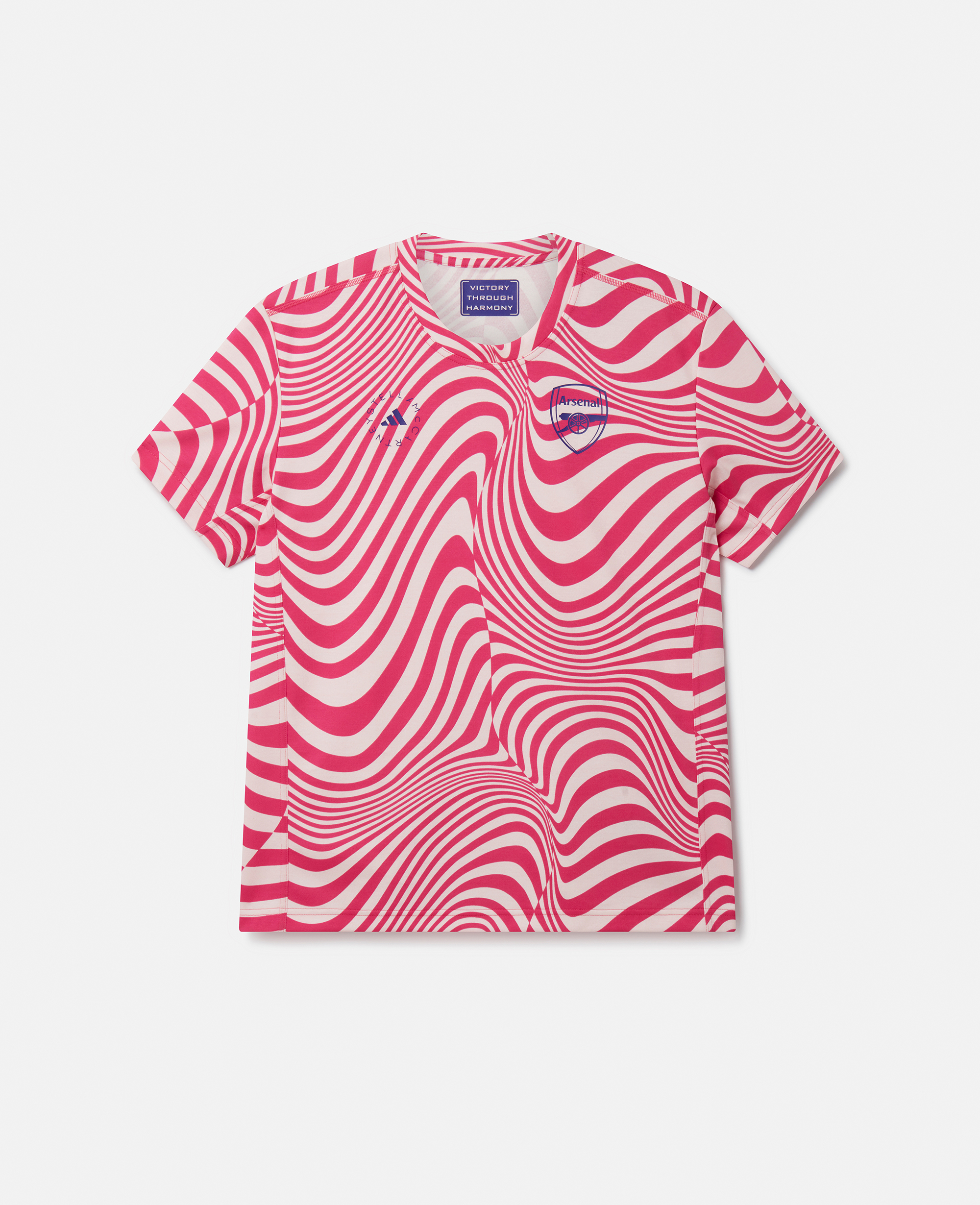 Stella Mccartney Adidas By  × Arsenal Optic Swirl Print Oversized T-shirt In Halo Pink/team Real Magenta