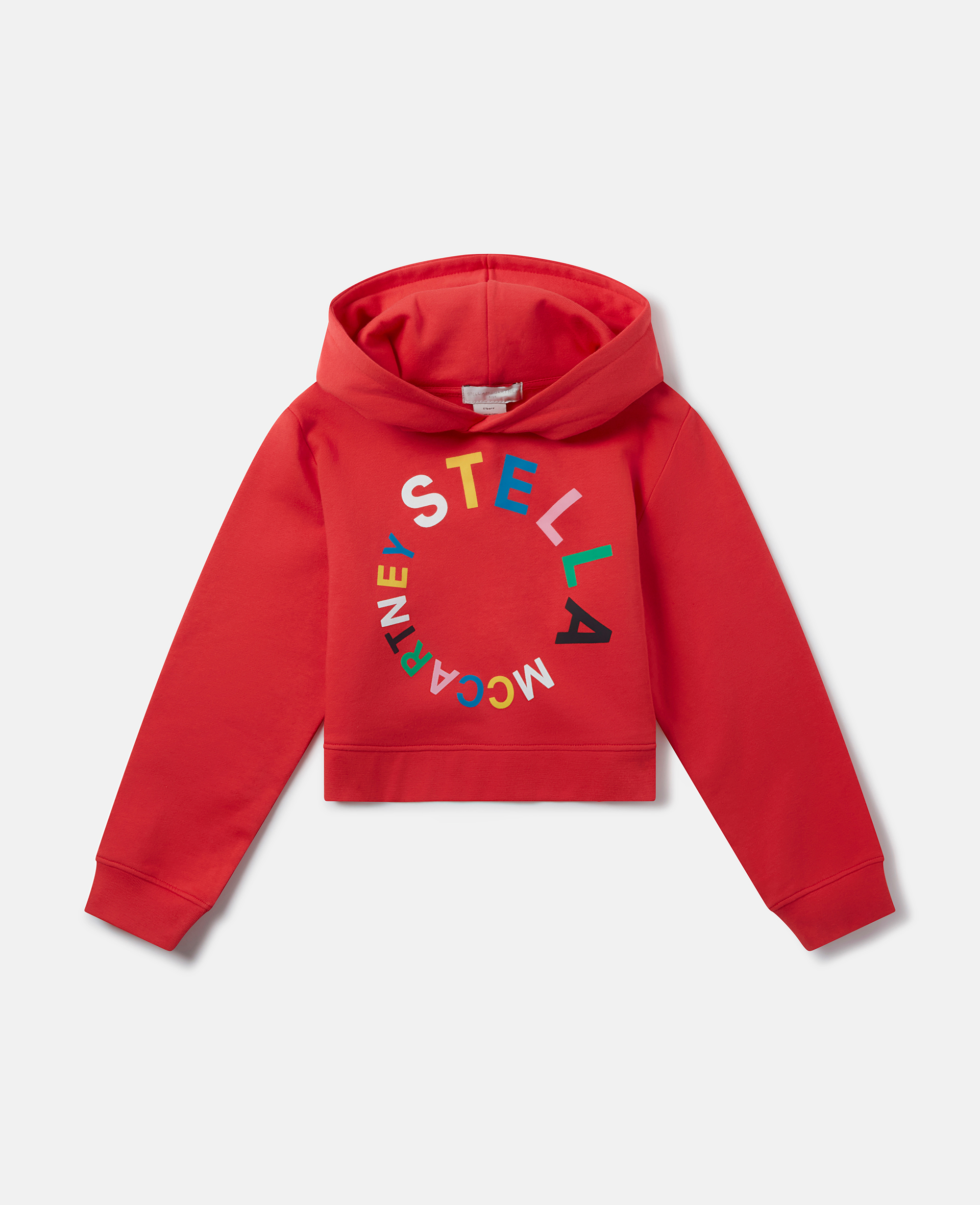 Stella Mccartney Circular Logo Cropped Hoodie In Red