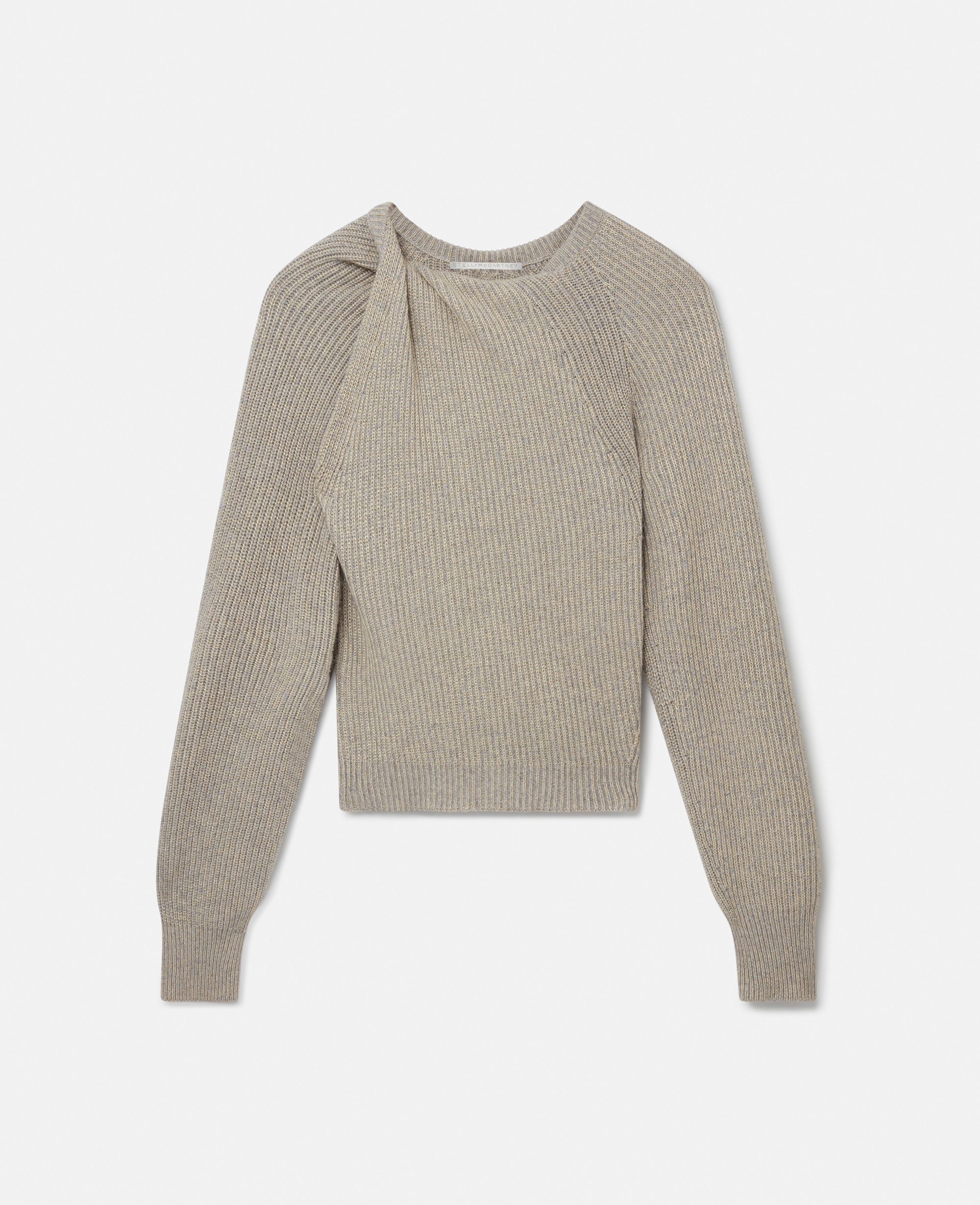Stella Mccartney Regenerated Cashmere Shifting Knot Jumper In Pewter Grey