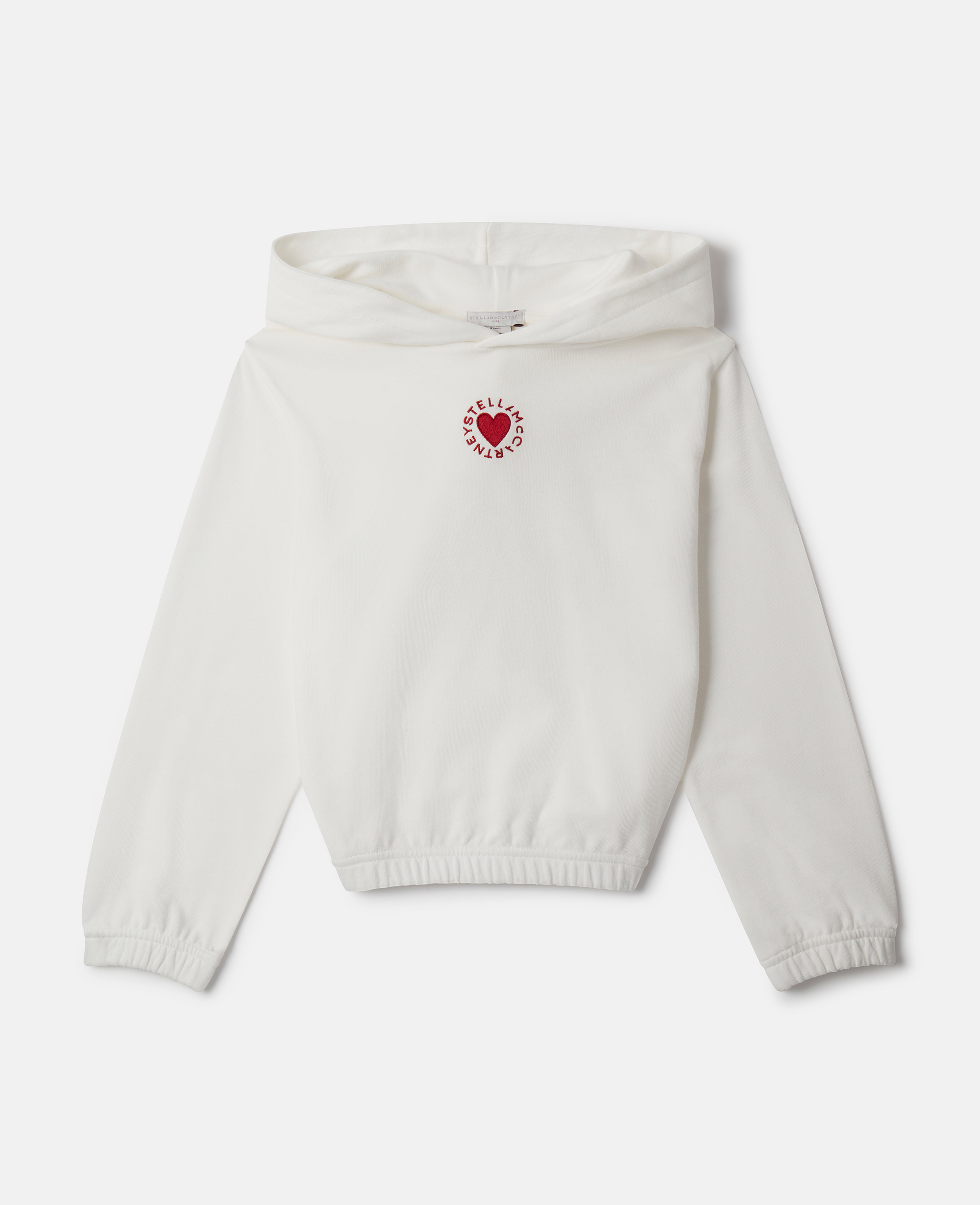 Shop Stella Mccartney Heart Embroidered Hoodie In White