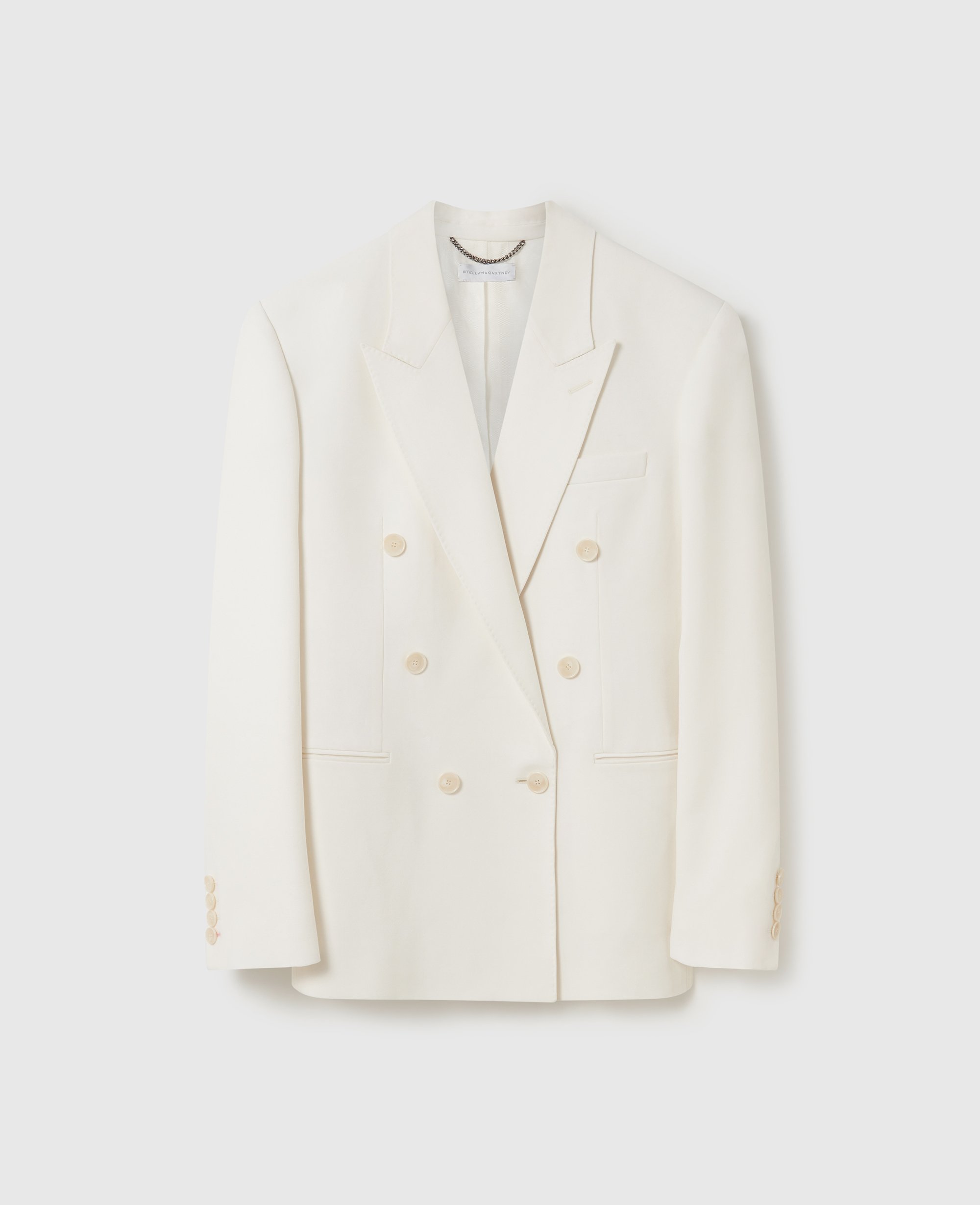 Stella Mccartney Double-breasted Tuxedo Blazer In White