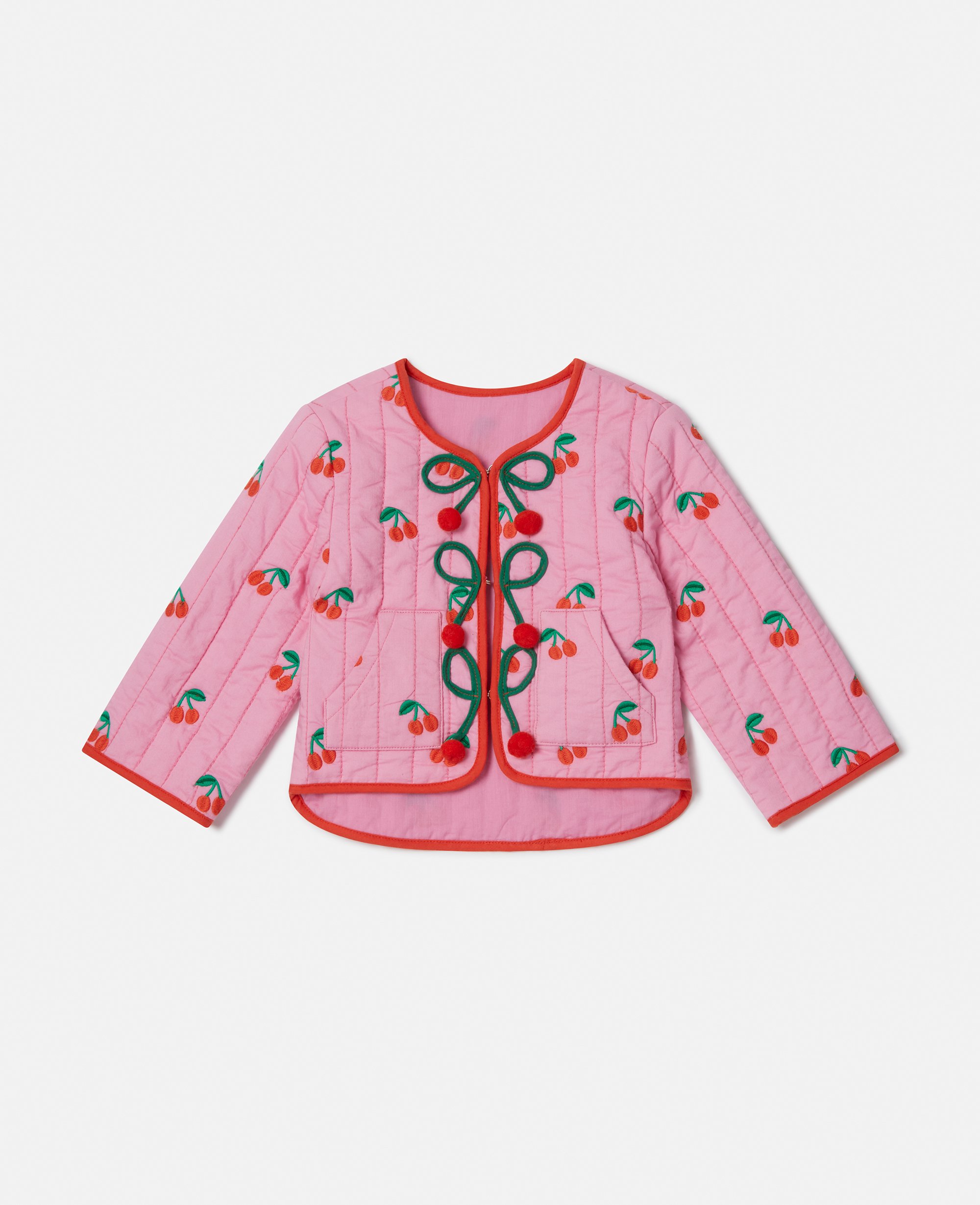 Cherry Print Quilted Jacket, , Size: 24m - Stella McCartney - Modalova