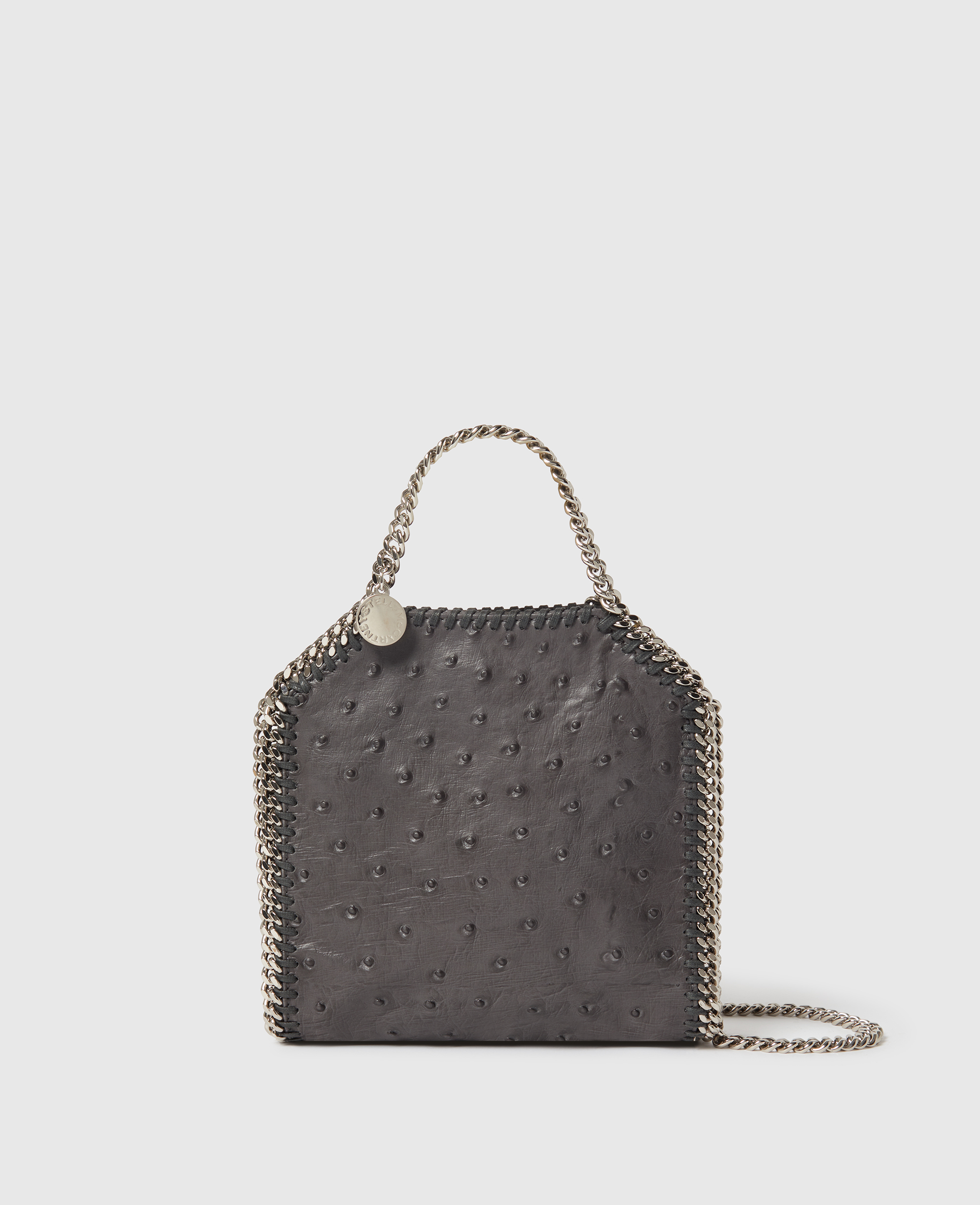 Stella Mccartney Tiny Falabella Chain Medallion Tote Bag In Gray