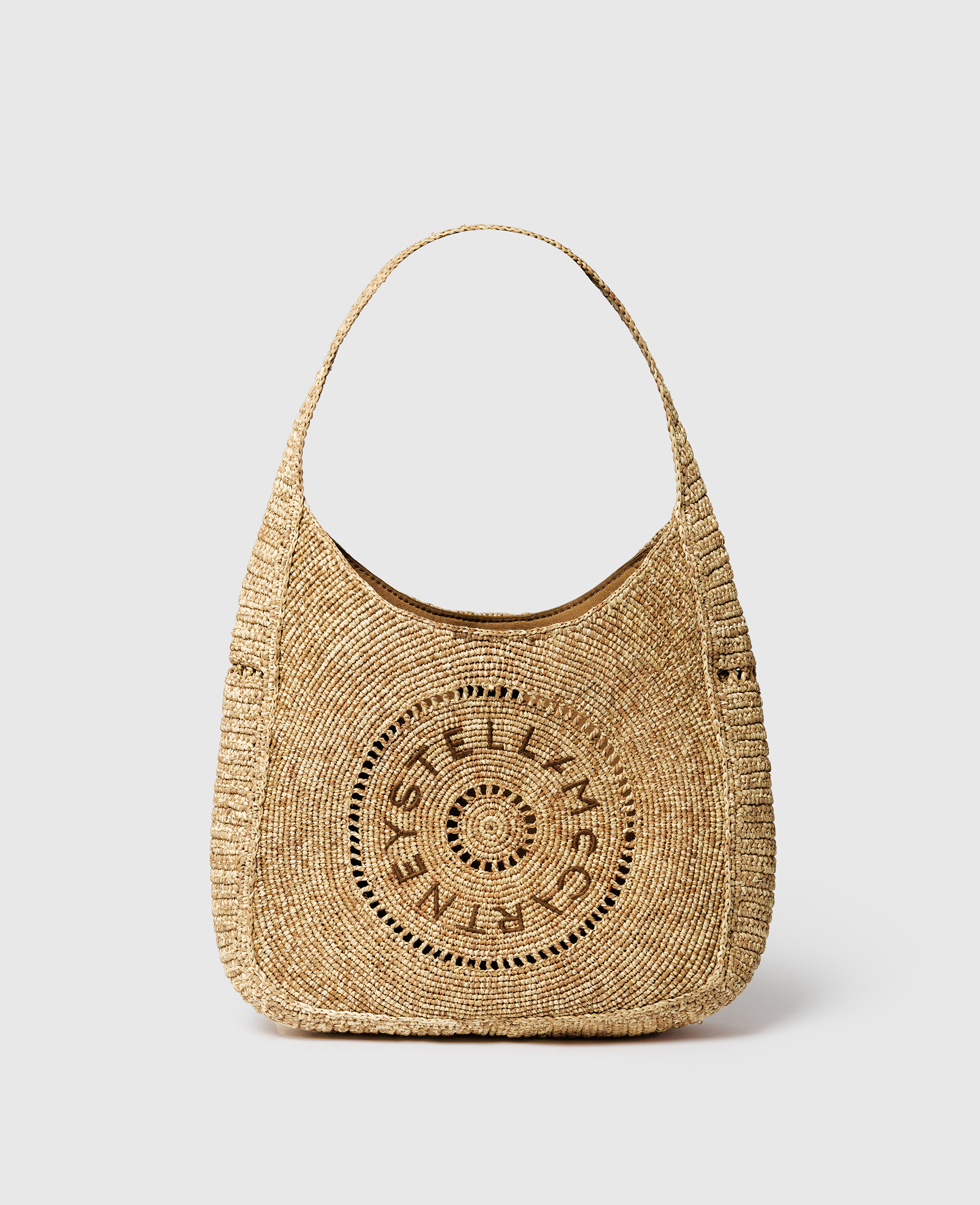 Stella McCartney - Logo Small Crochet Raffia Hobo Bag,
