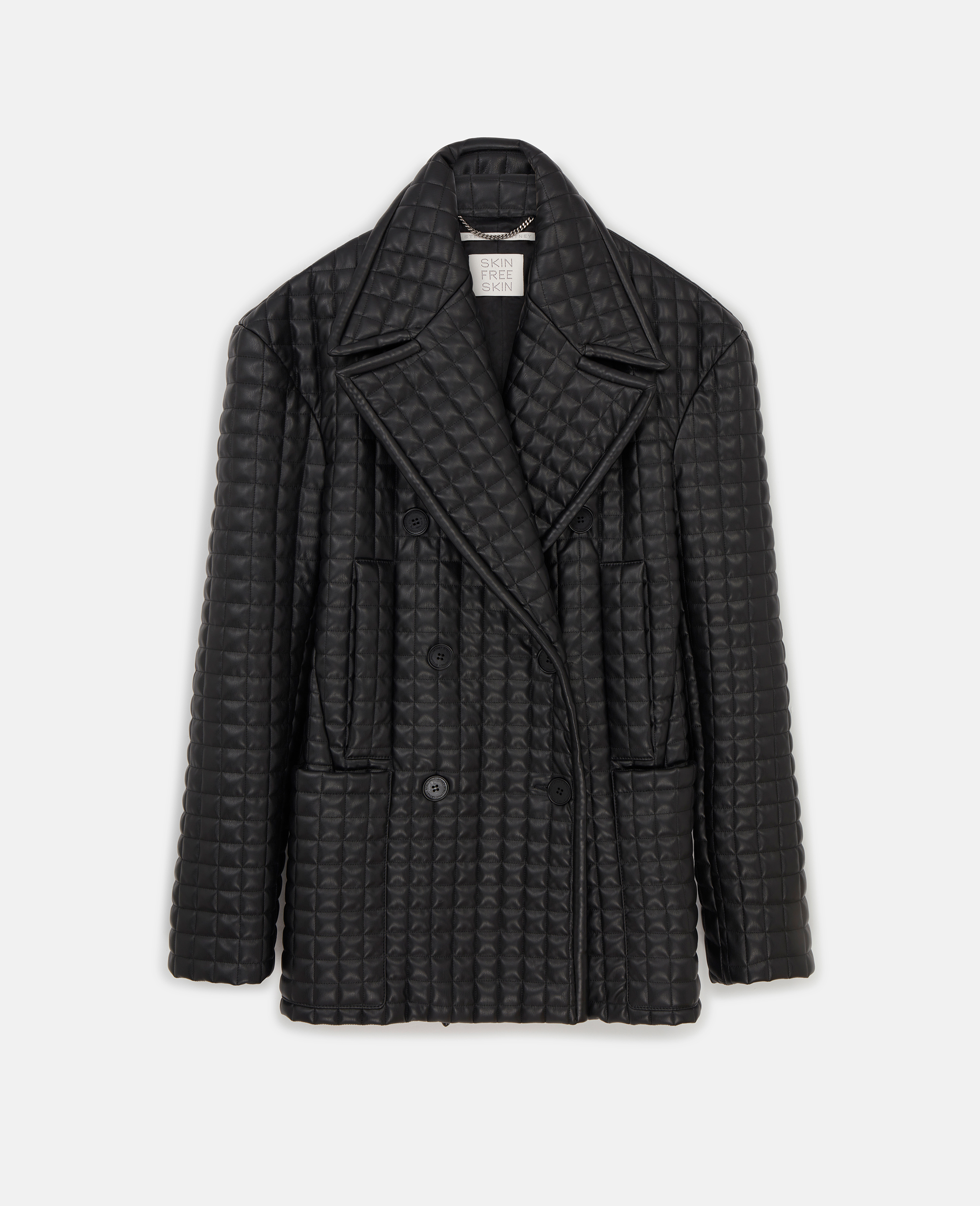 Stella Mccartney Quilted Alter Mat Double-breasted Coat In Black