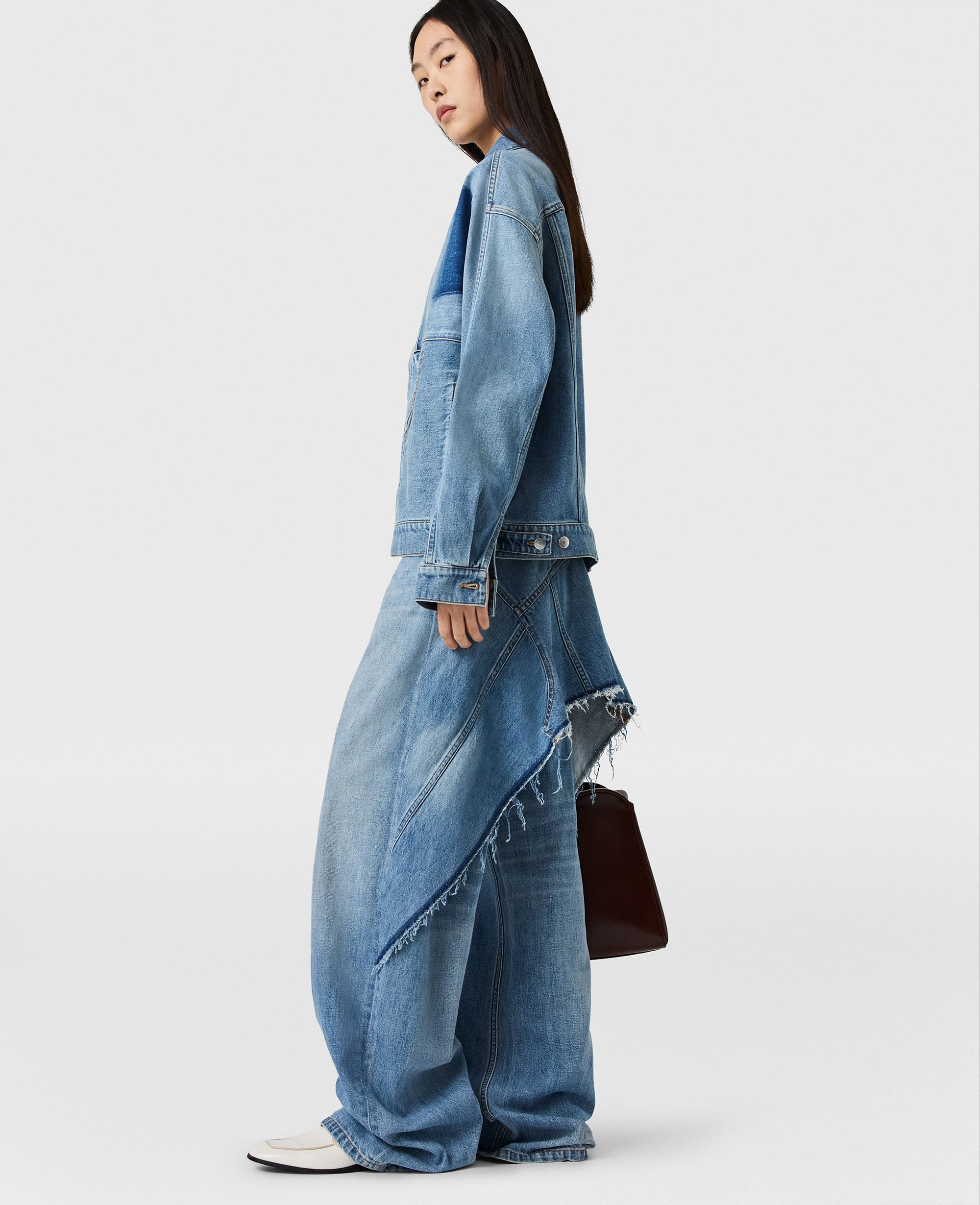 Stella McCartney - PURE.TECH Deconstructed Denim Jacket, , Size: S