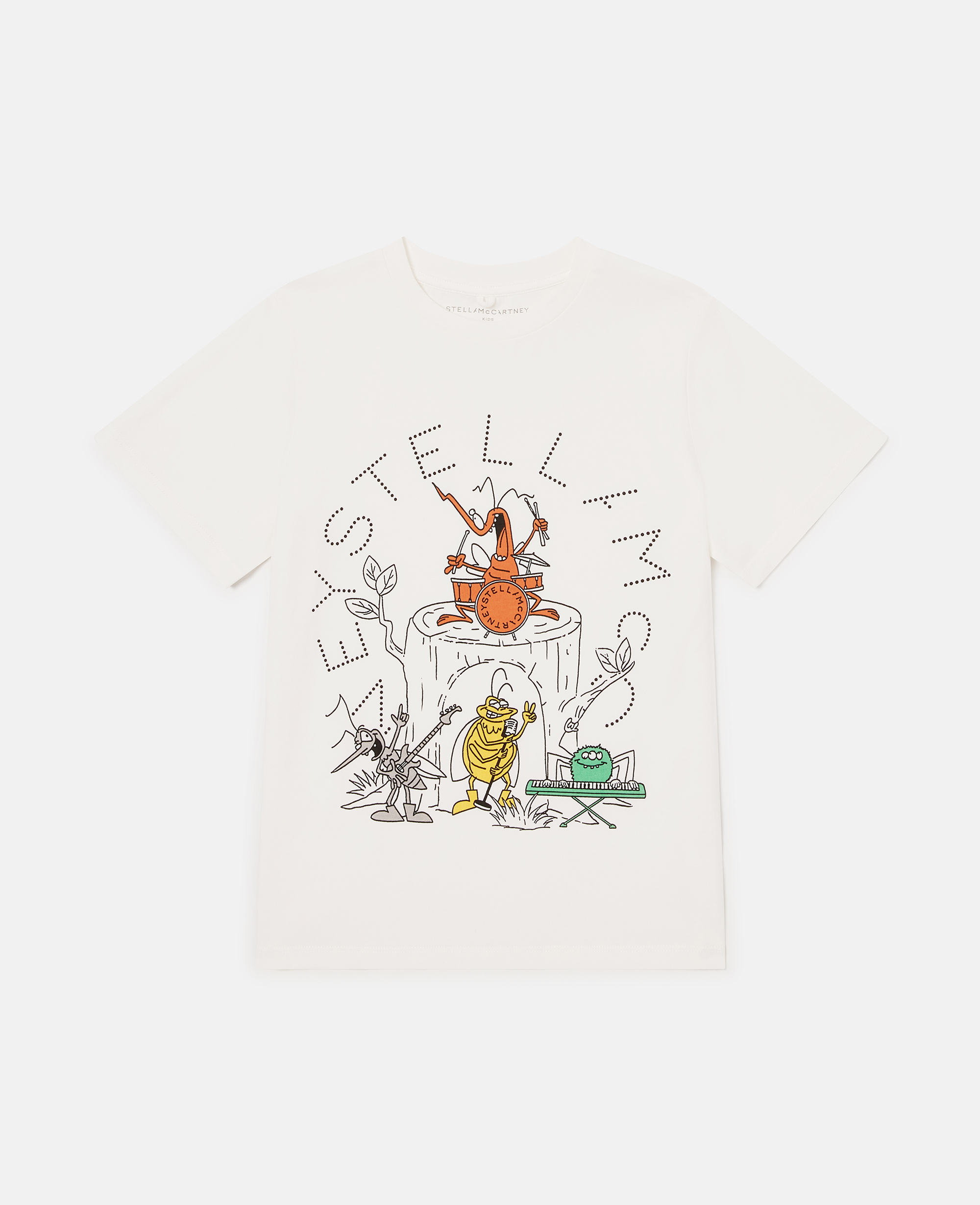 Stella McCartney - Bug Band Graphic T-Shirt, Woman, Ivory, Size: 2