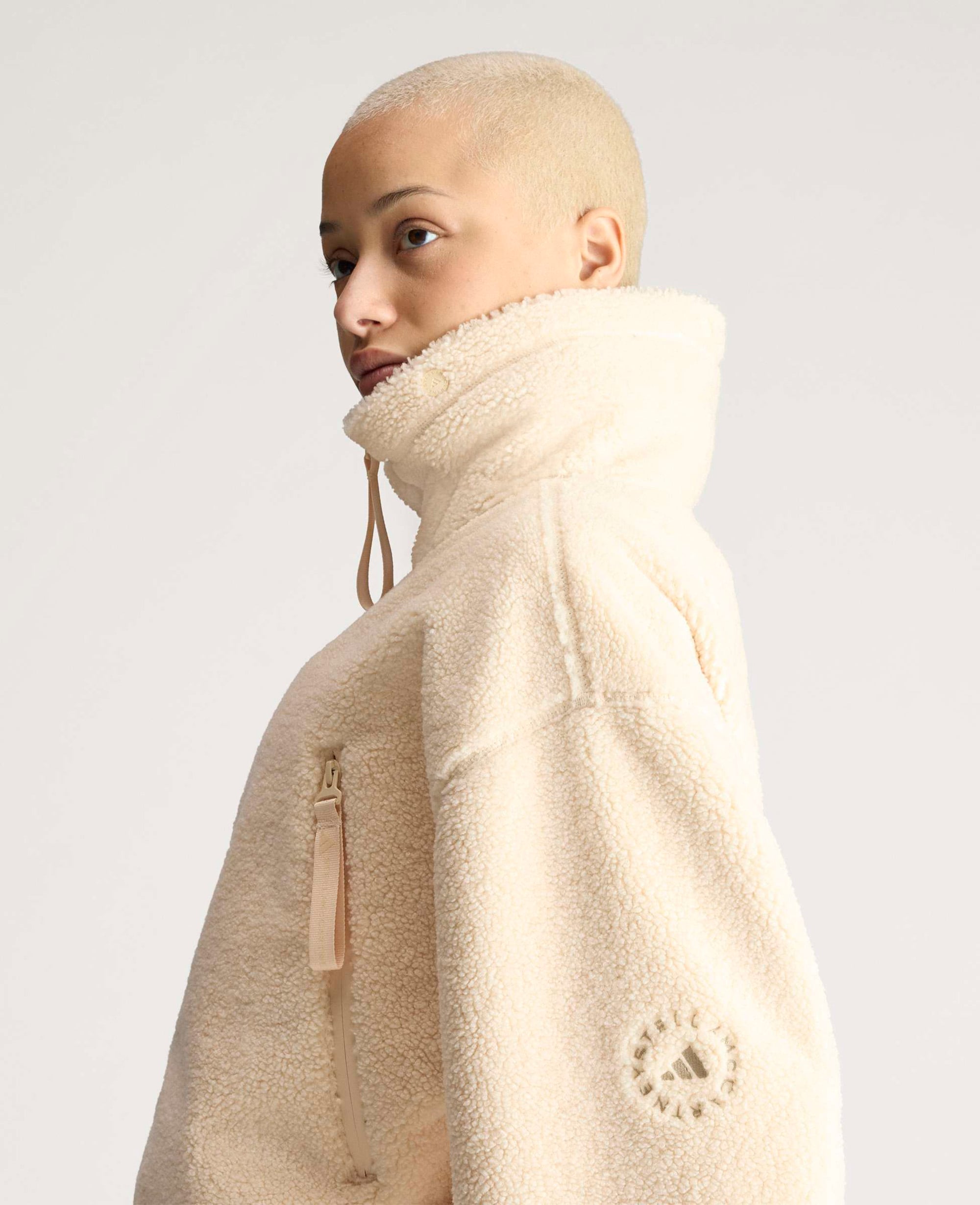 Stella McCartney - adidas by Stella McCartney Winterjacke aus Fleece mit durchgehendem Reißverschluss, , Größe: S
