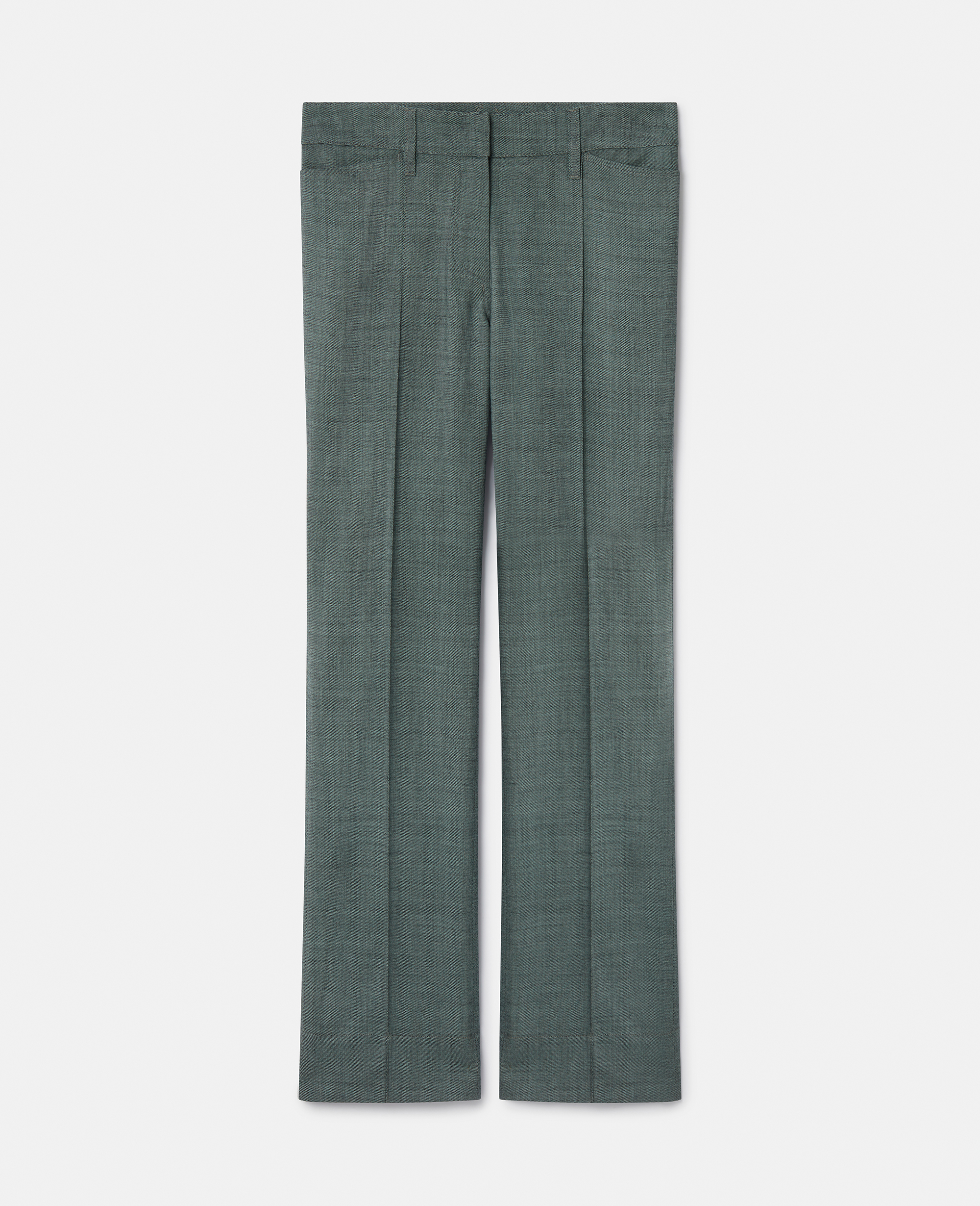 Stella Mccartney Wool Mouline Tailored Trousers In Pistachio