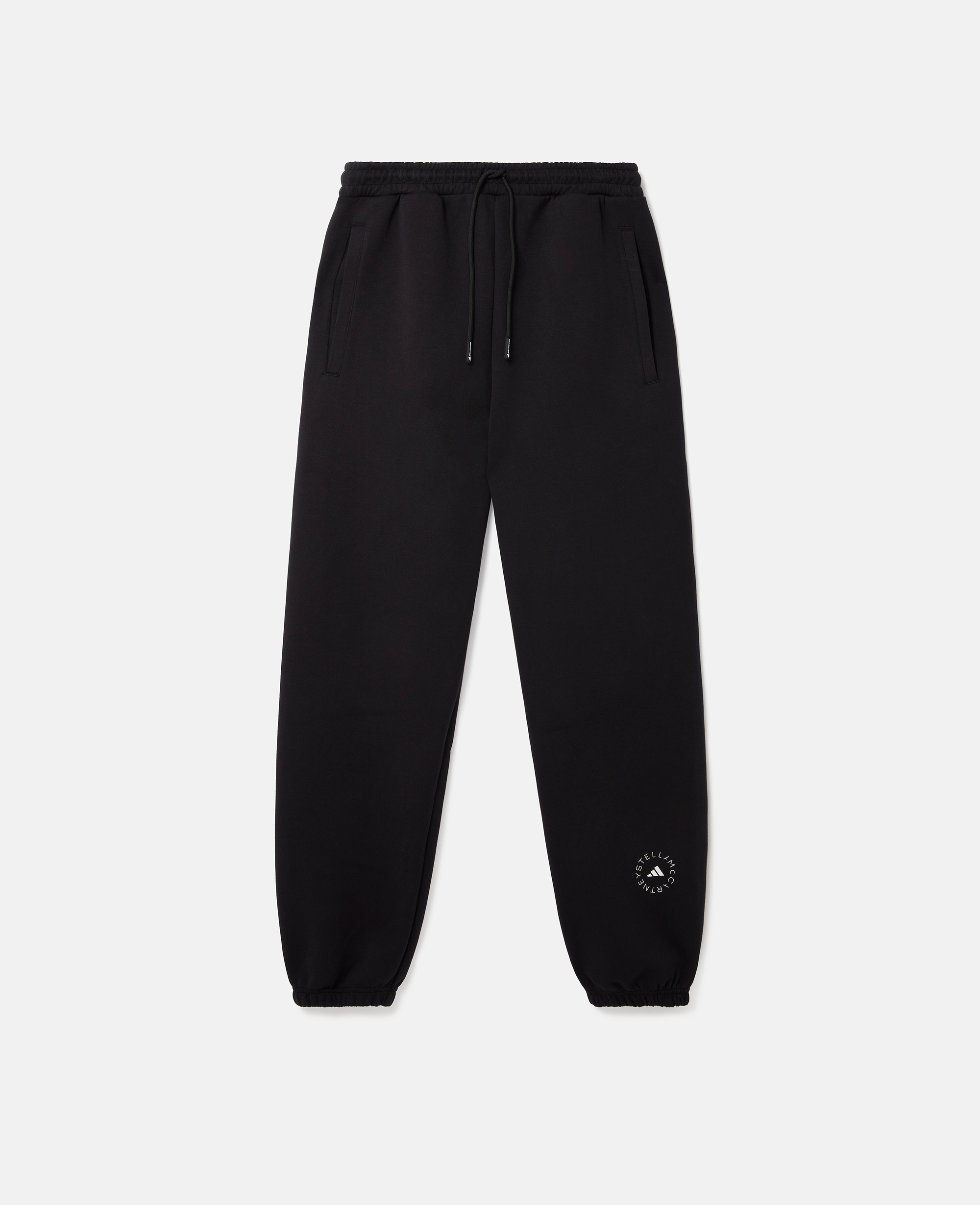 stella mccartney - logo sweatpants, woman, black/white, size: s