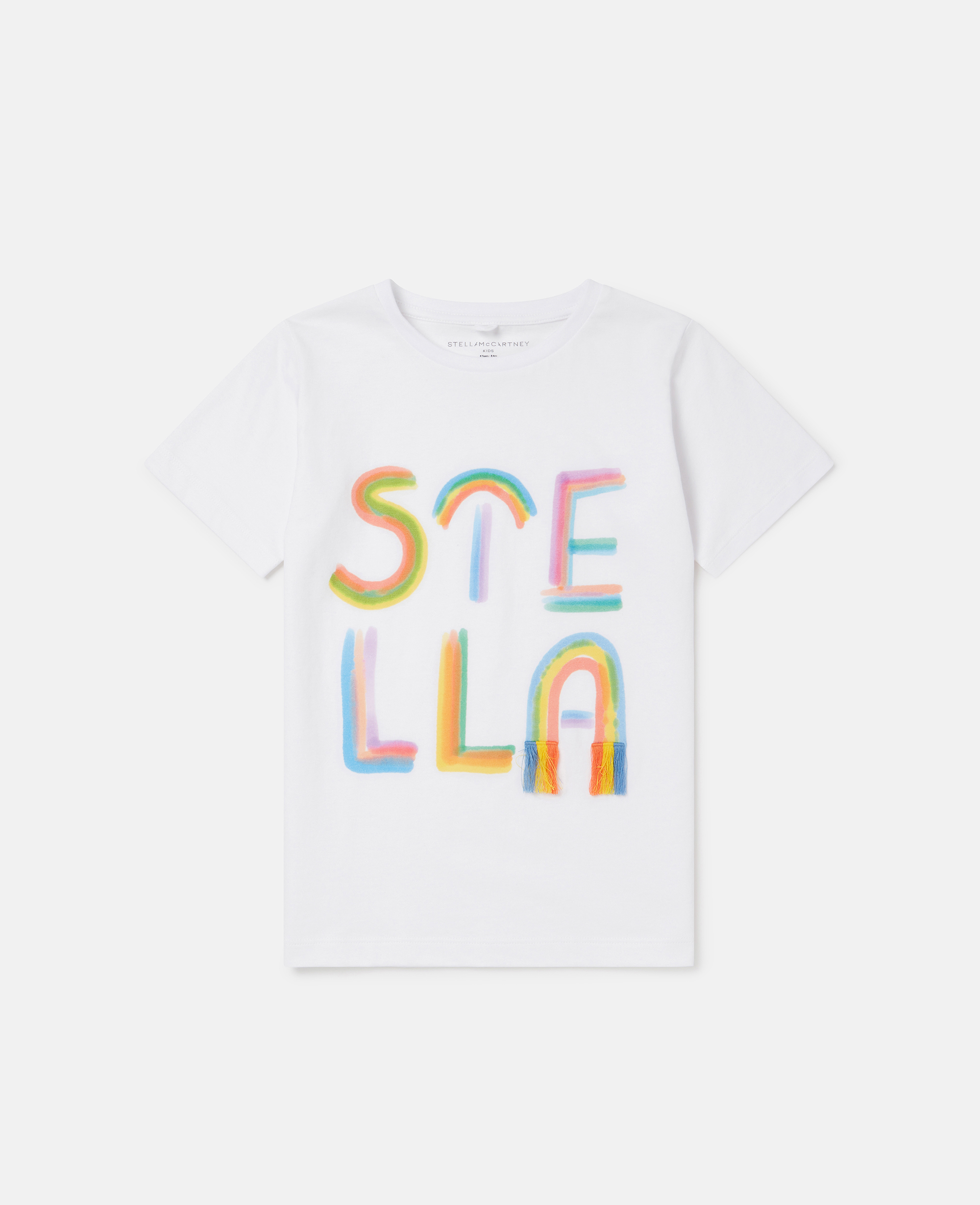 Stella Mccartney Kids' Stella Logo Rainbow T-shirt In Blue
