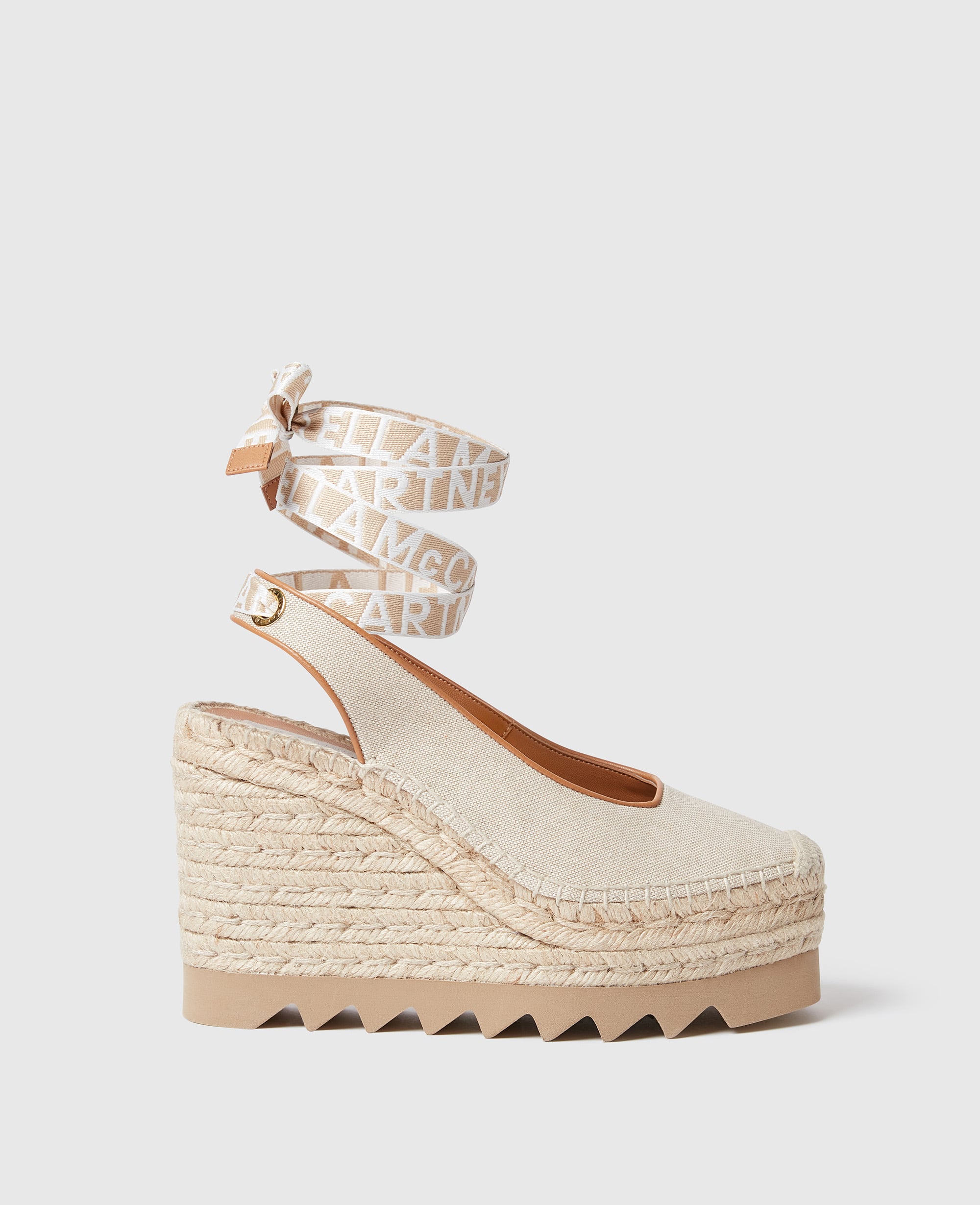 Stella McCartney - Gaia Wedge Slingback Espadrilles, , Size: 39