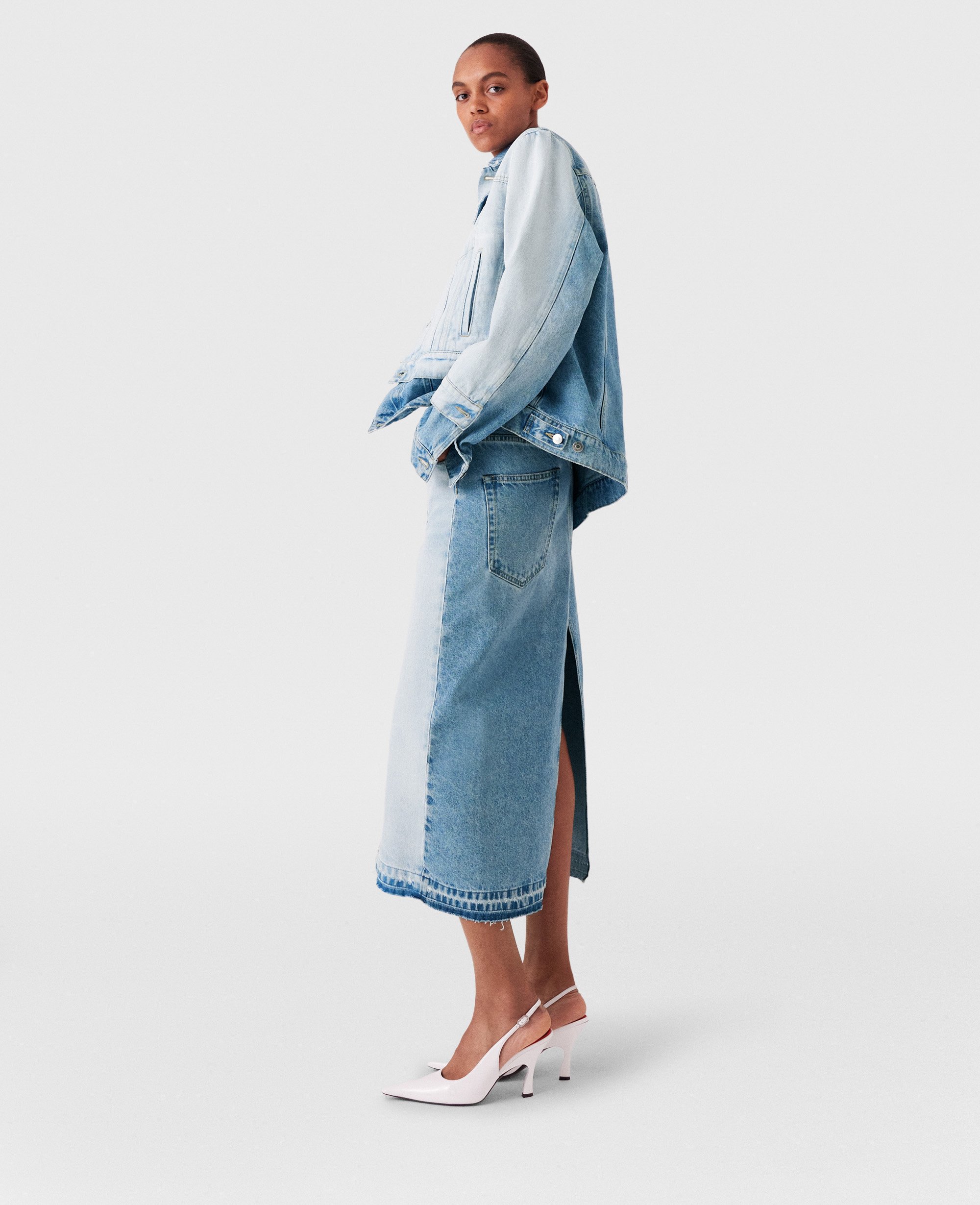 Jupe en jean a empiecements contrastants, , , Taille: XS - Stella McCartney - Modalova