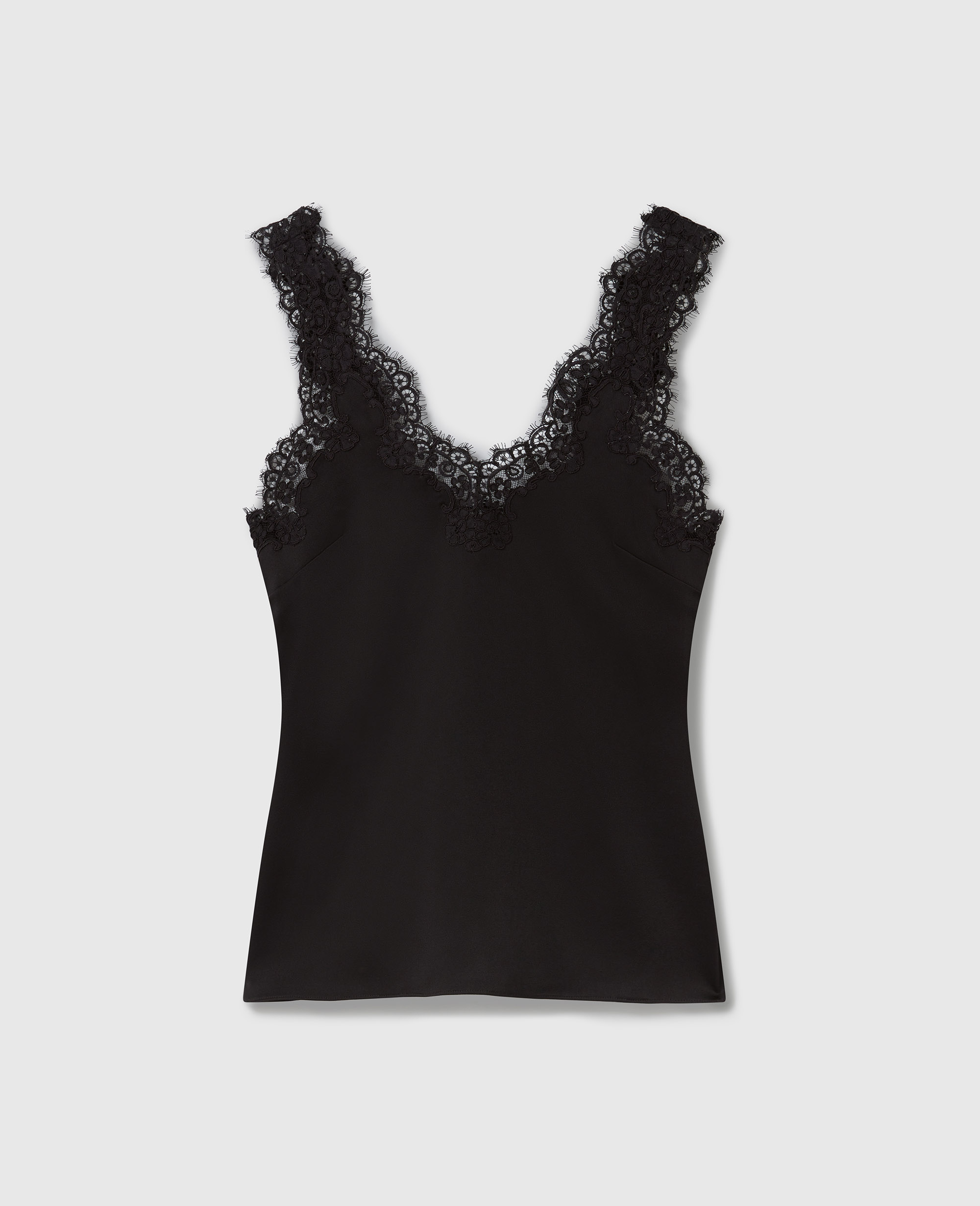Stella McCartney - Top in Raso con Dettagli in Pizzo, , Taglia: 42