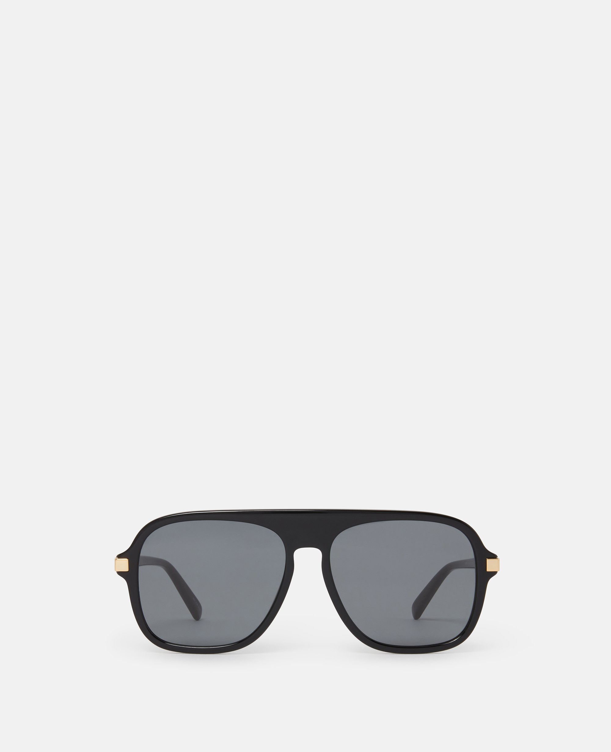 Stella Mccartney Straight-edge Sunglasses In Glossy Black And Gold