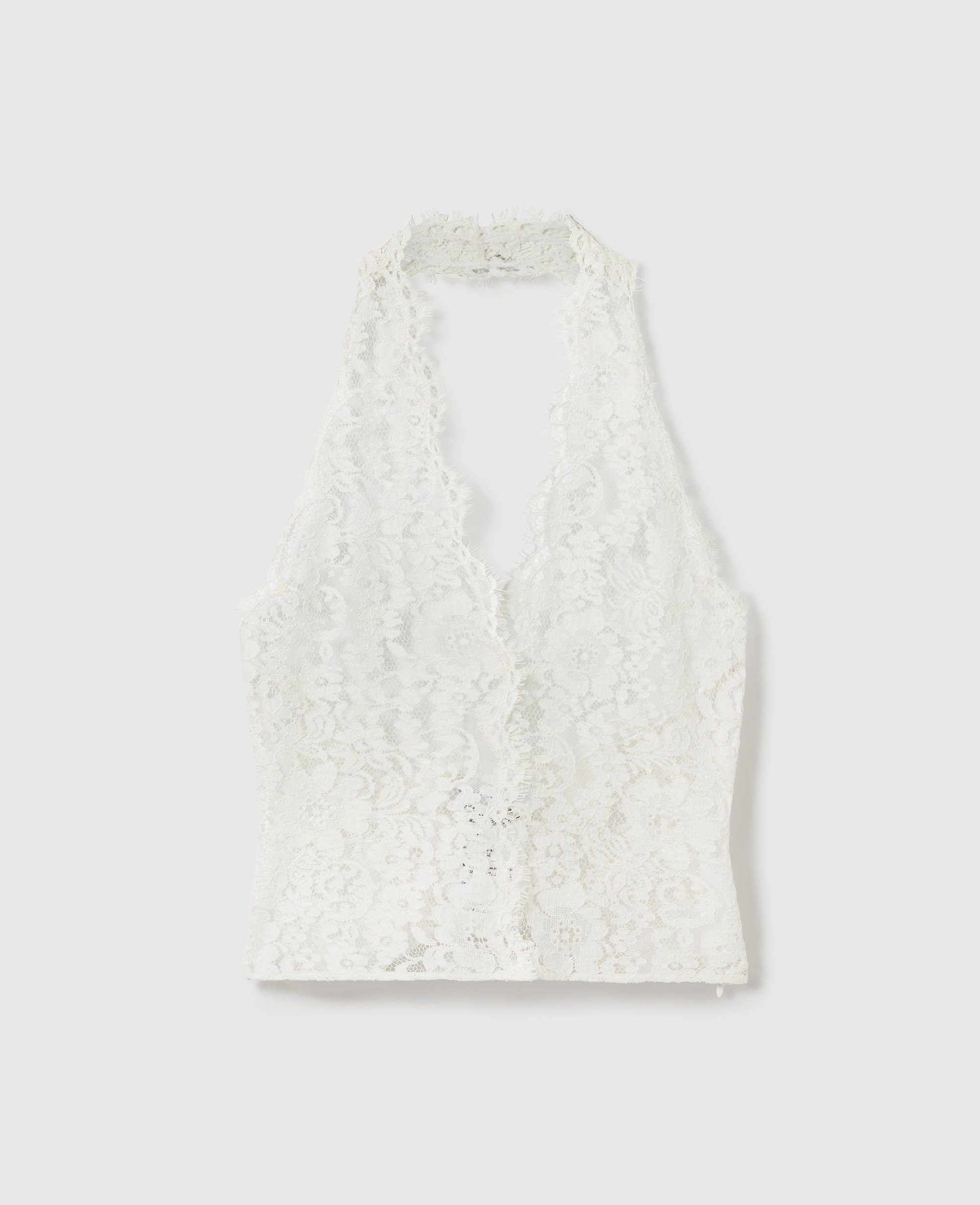 Stella McCartney - Top con Scollo all'Americana in Pizzo, , Taglia: 44