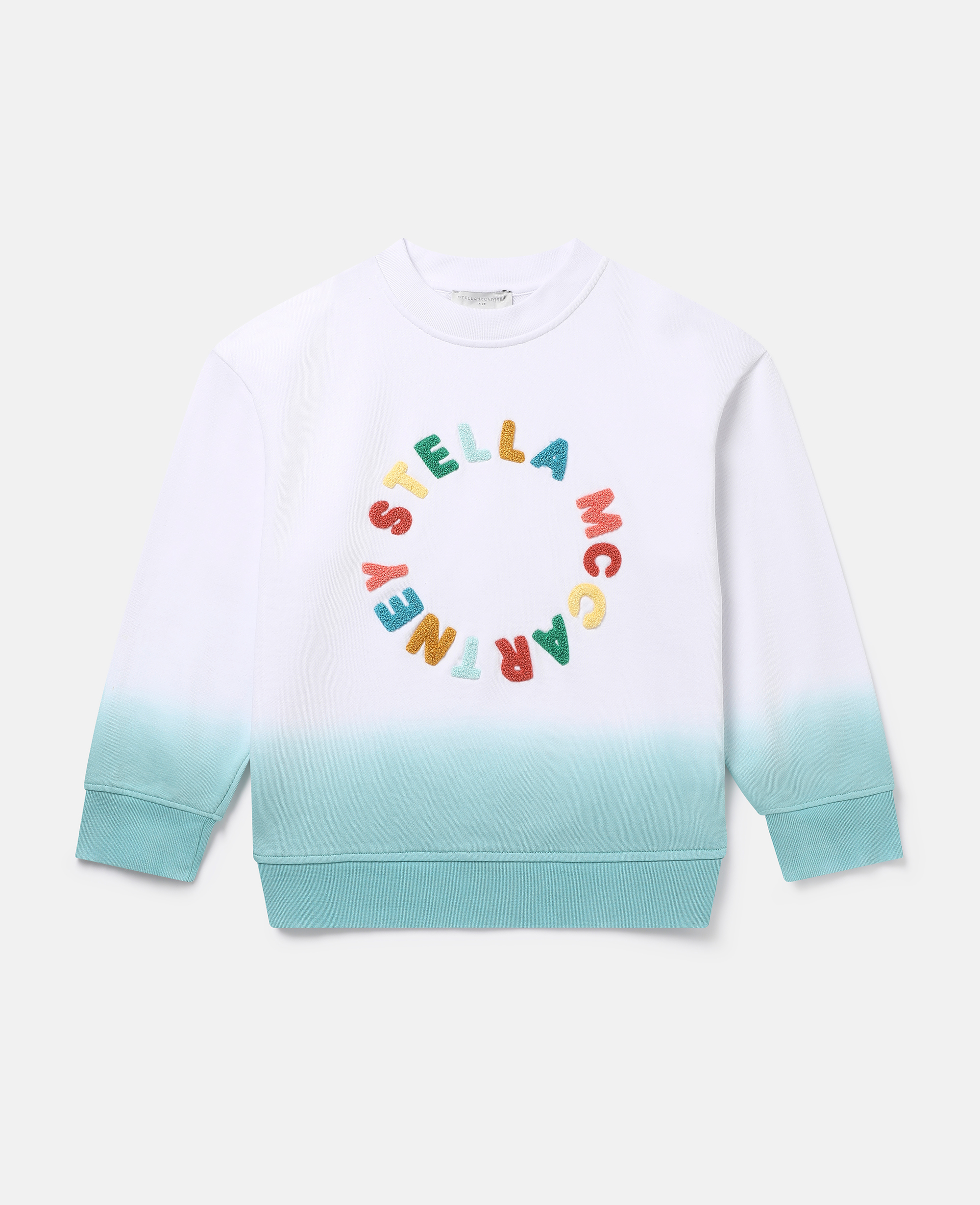 Stella Mccartney Kids' Logo Ombré Sweatshirt In White Multicolour