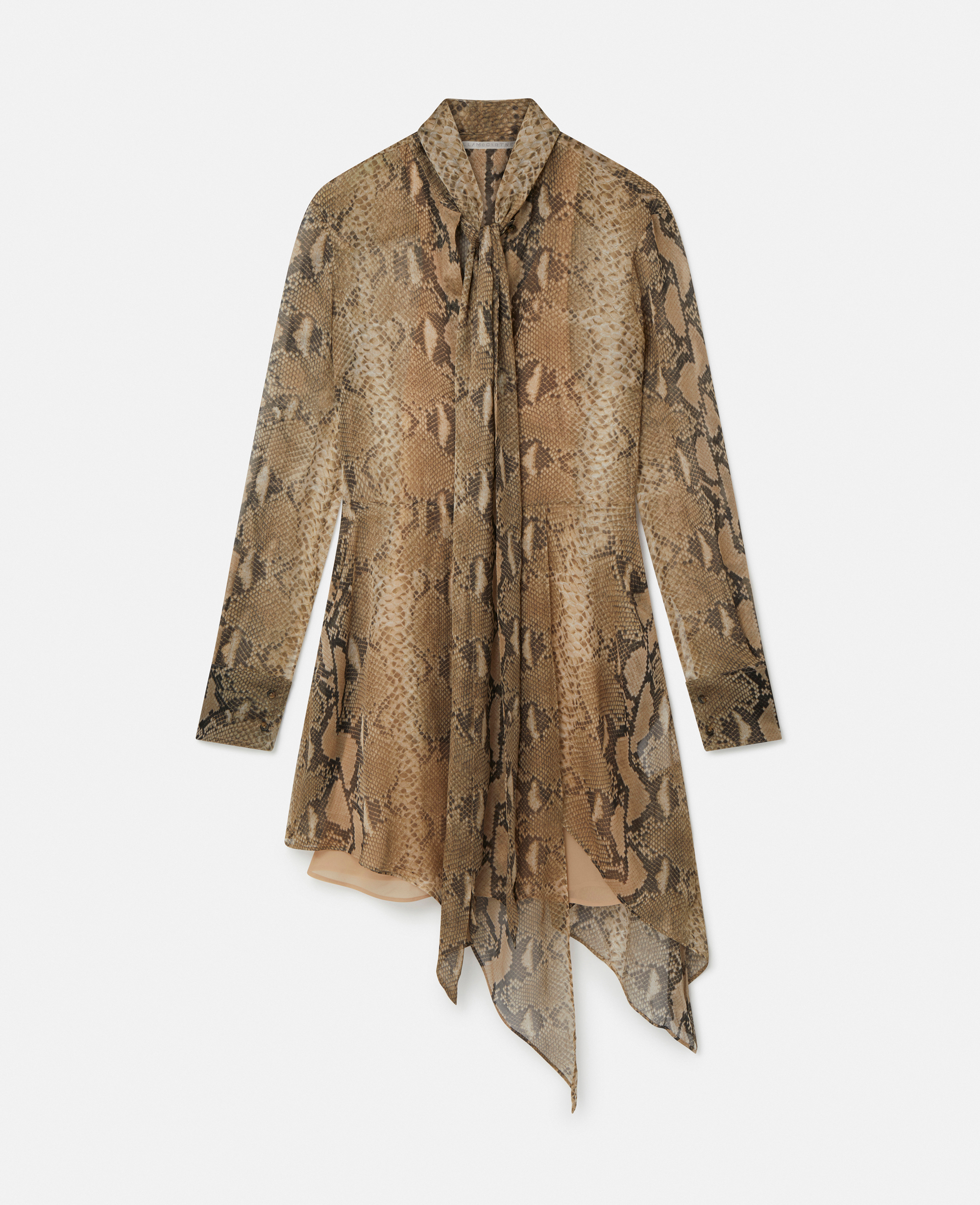 Stella Mccartney Python Print Silk Chiffon Dress