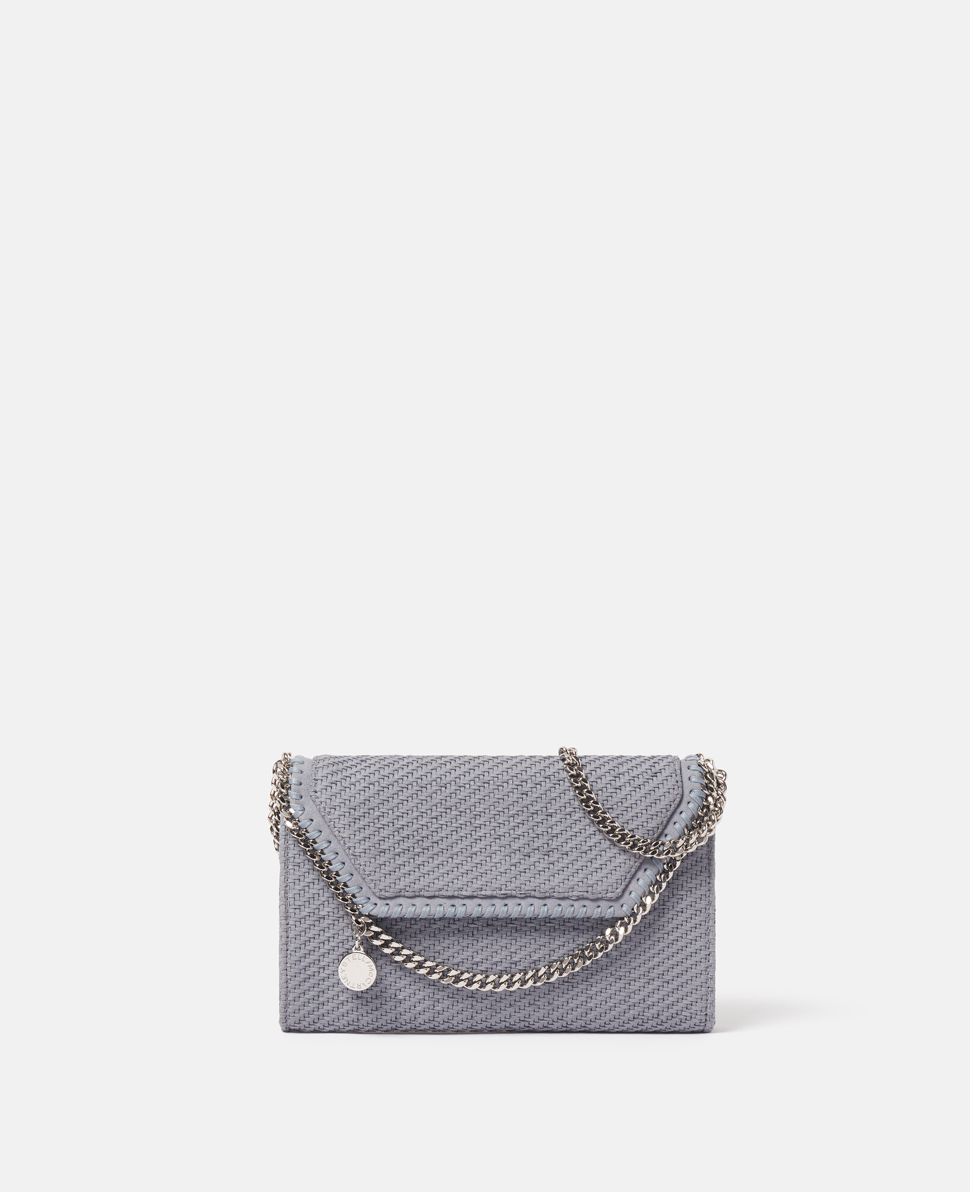 Shop Stella Mccartney Falabella Wallet Crossbody Bag In Blue Grey