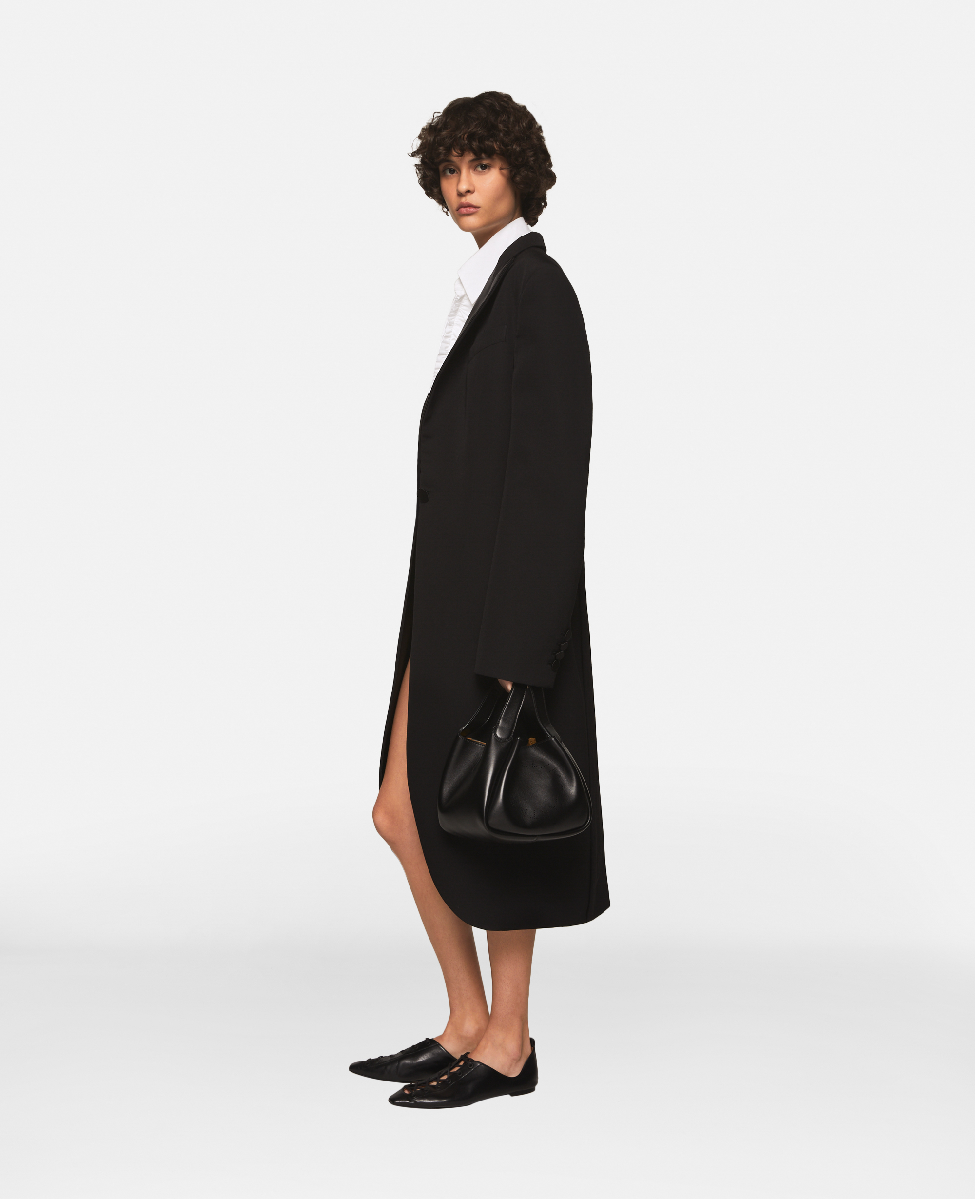 Stella McCartney – Peak Lapels Wool Coat, Woman, Midnight black, Size: 40
