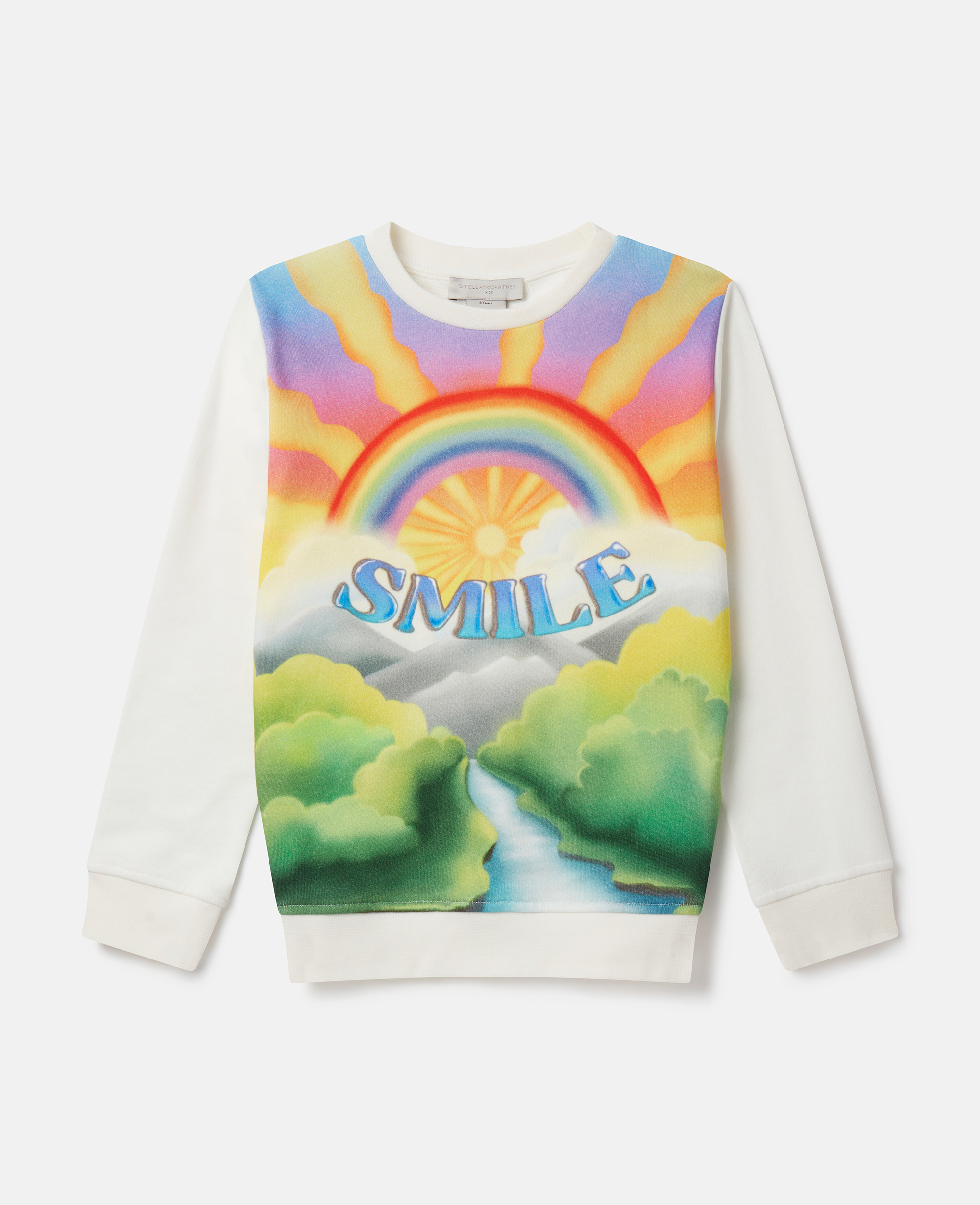 Shop Stella Mccartney Smile Print Sweatshirt In Ivory