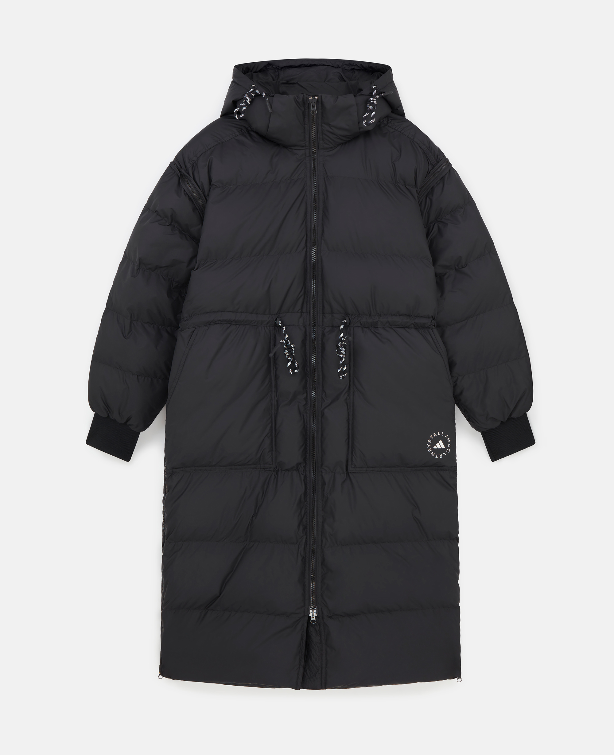 Shop Stella Mccartney Truenature Long Padded Coat In Black