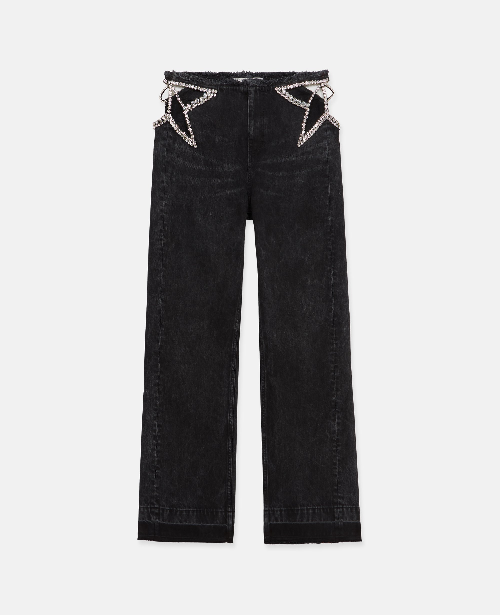 Stella Mccartney Star Cut-out Low-rise Jeans In Black