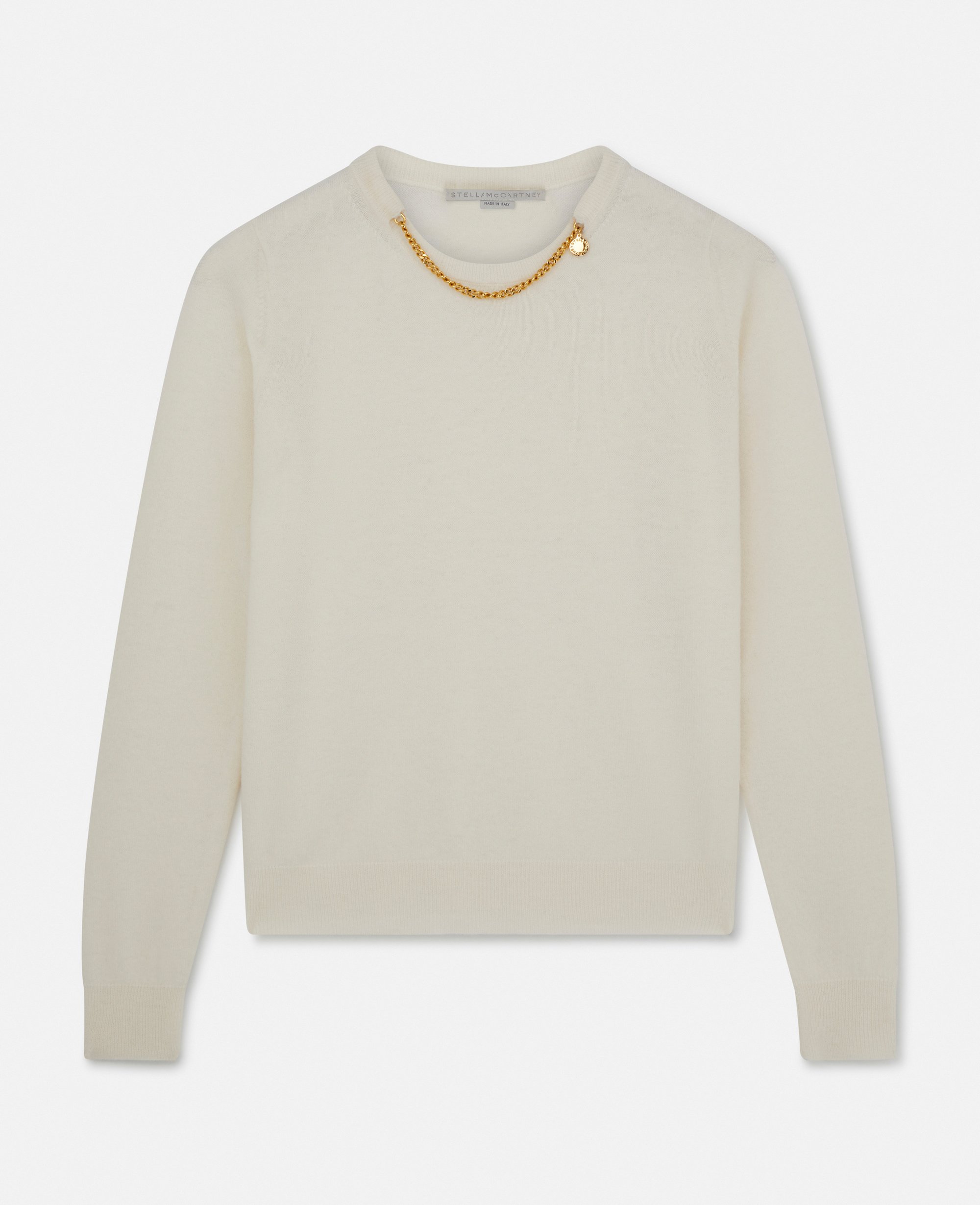 Stella Mccartney Falabella Chain Crew Neck Jumper In White