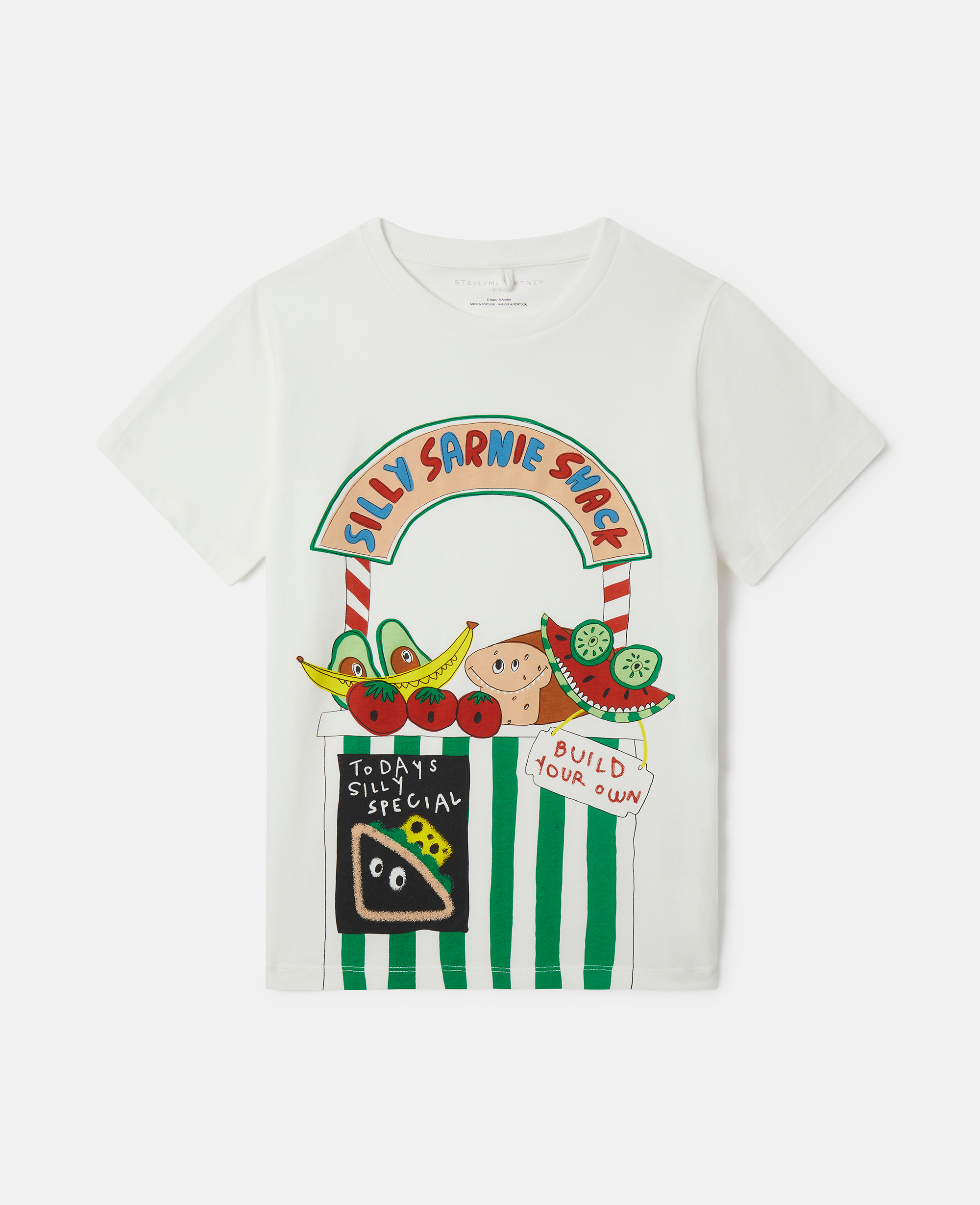 Stella Mccartney Kids' Sarnie Snack Stall T-shirt In Ivory