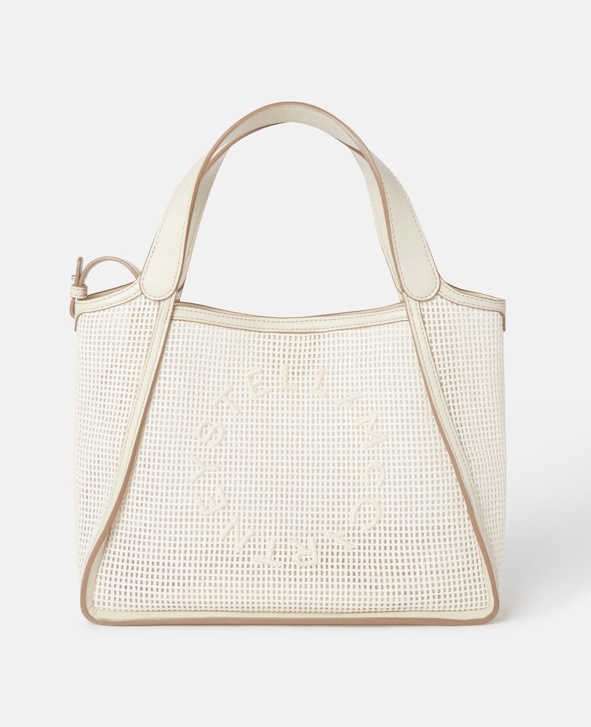 Shop Stella Mccartney Logo Top Handle Crossbody Bag In Magnolia White