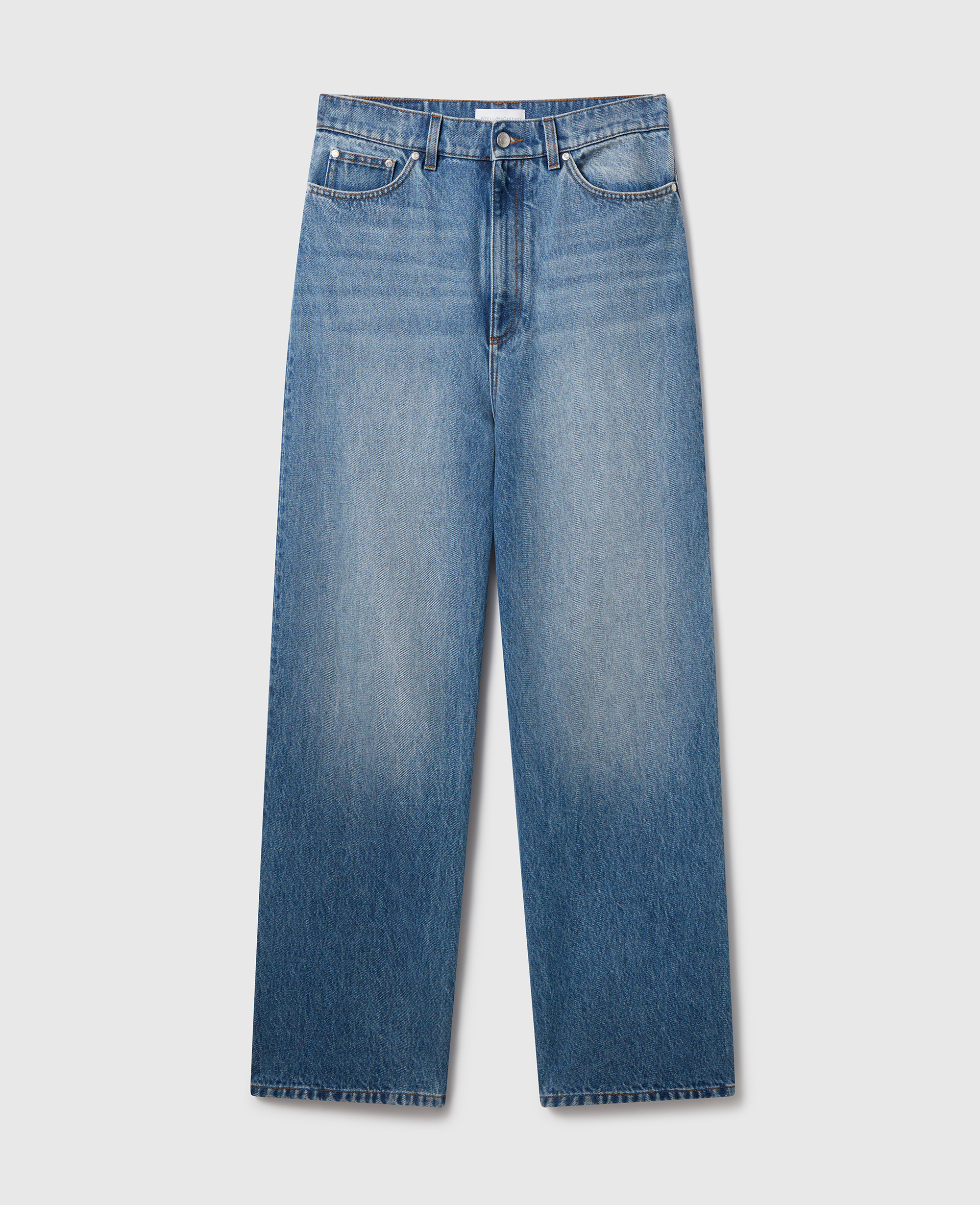 STELLA MCCARTNEY FADED WIDE-LEG HIGH-RISE DENIM JEANS