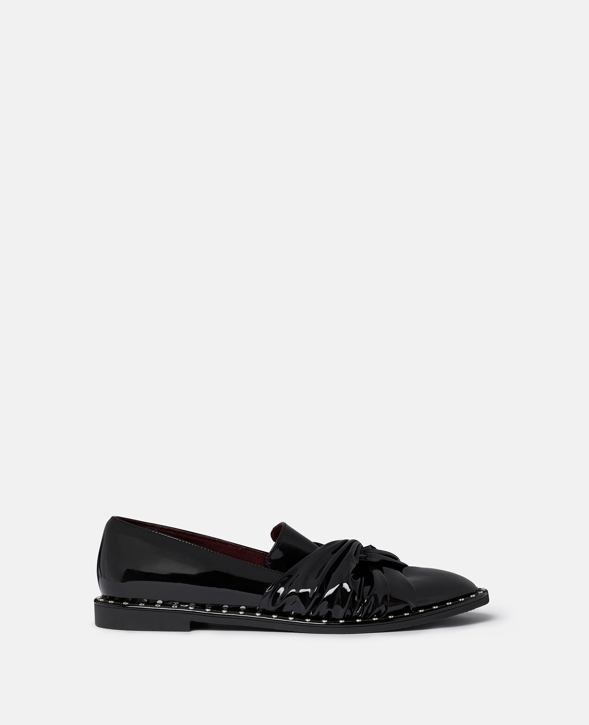 Shop Stella Mccartney Falabella Twisted Alter-mat Loafers In Midnight Black