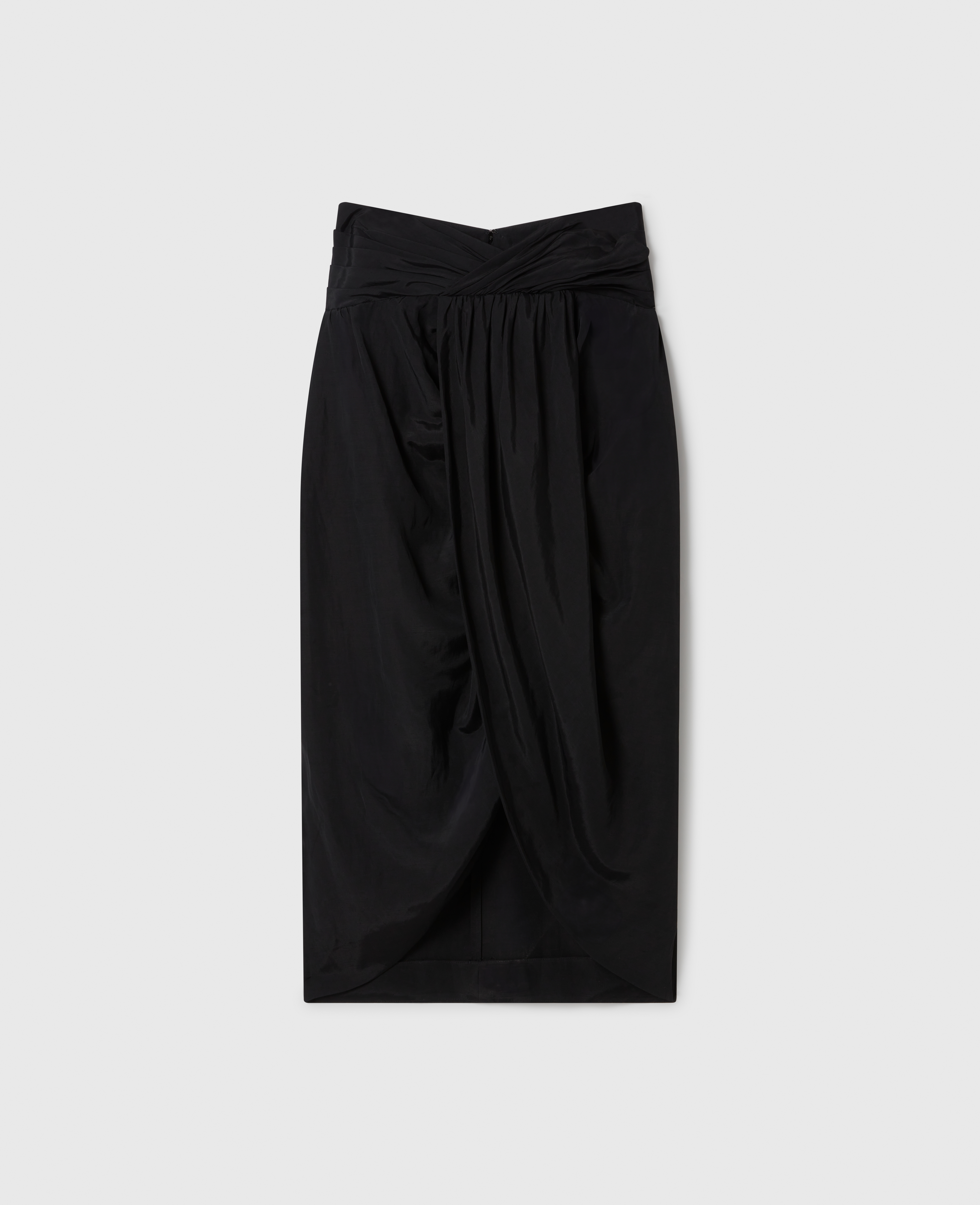 Stella Mccartney Ruched Wrapped Midi Skirt In Buttercream