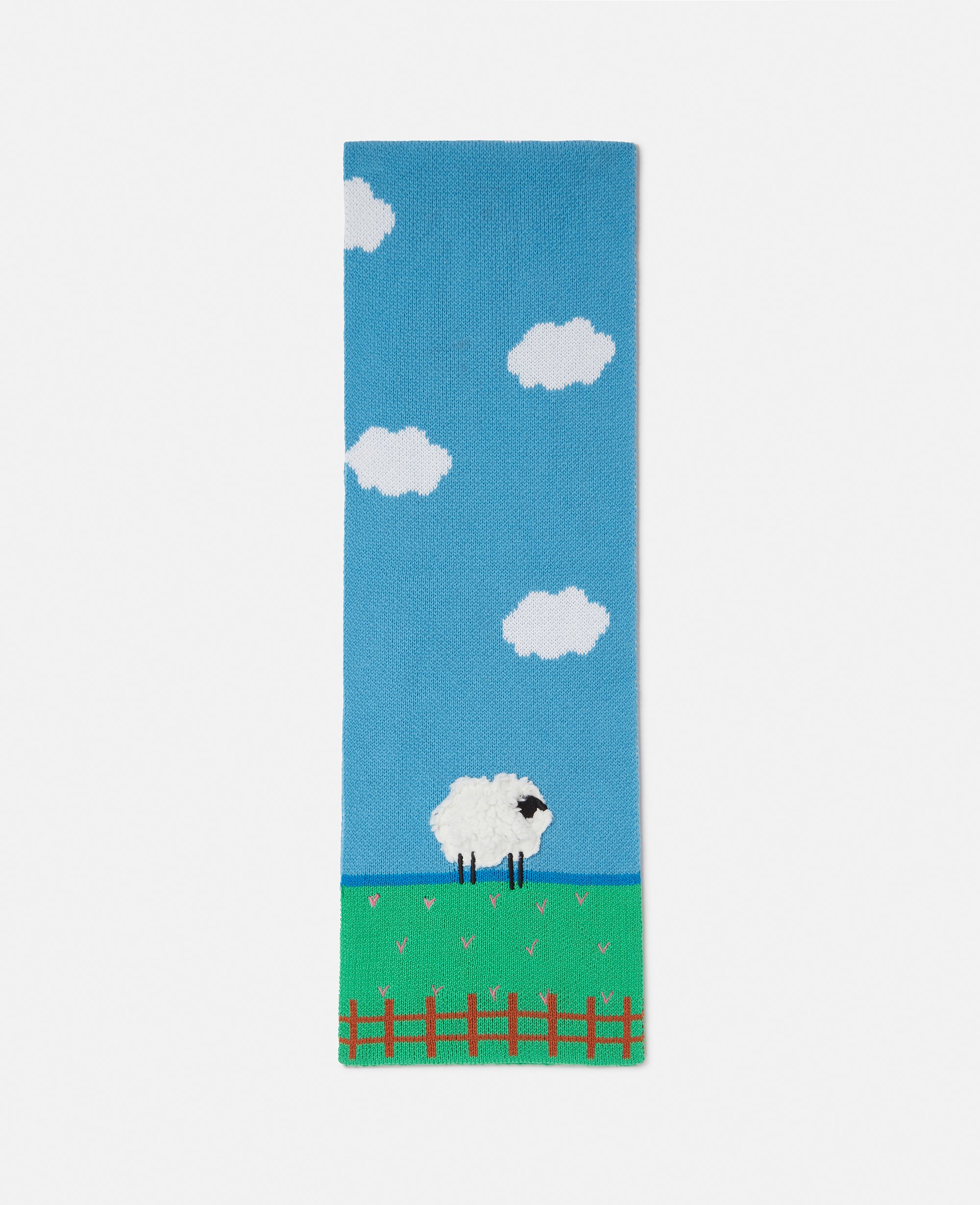Sheep Embroidered Scarf, Woman, , Size: S - Stella McCartney - Modalova