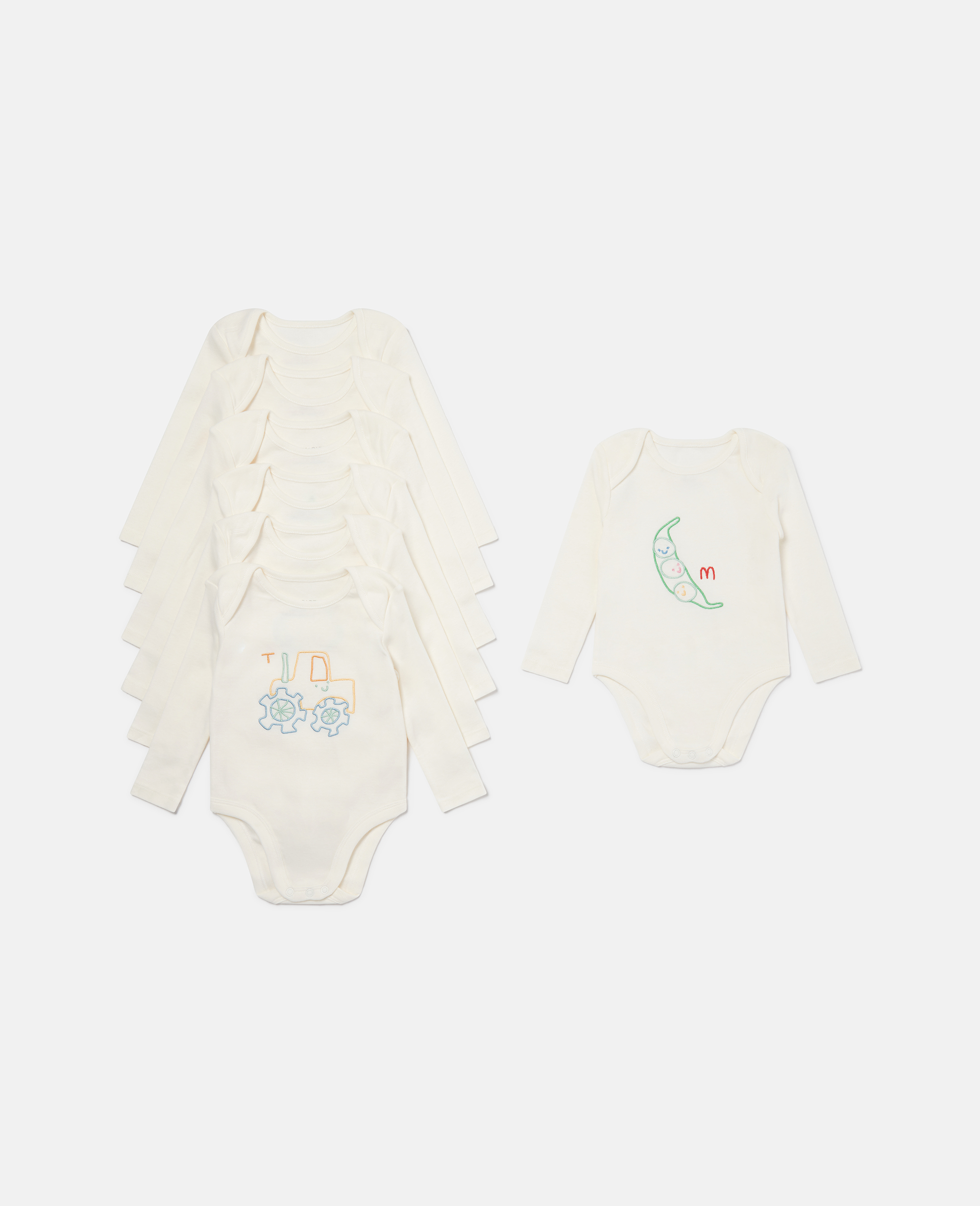 Stella Mccartney Embroidered Romper Set Of 7 In Cream