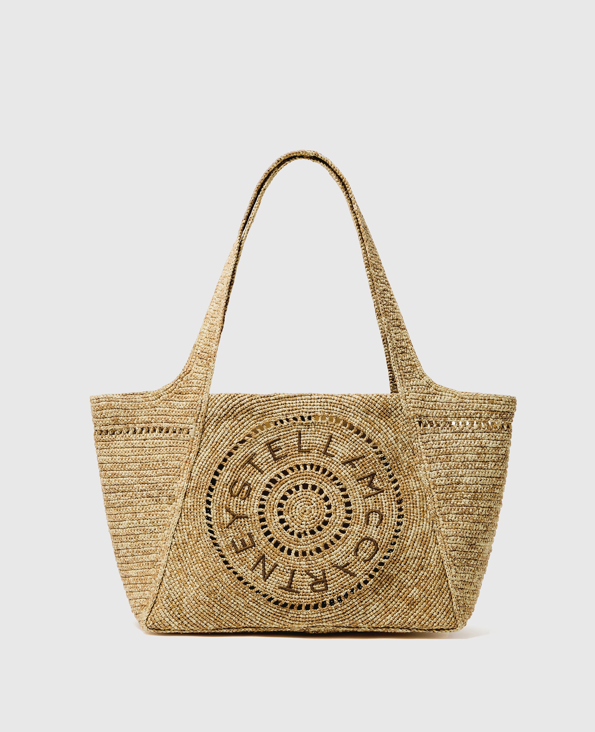 Stella McCartney - Logo Small Crochet Raffia Tote Bag,