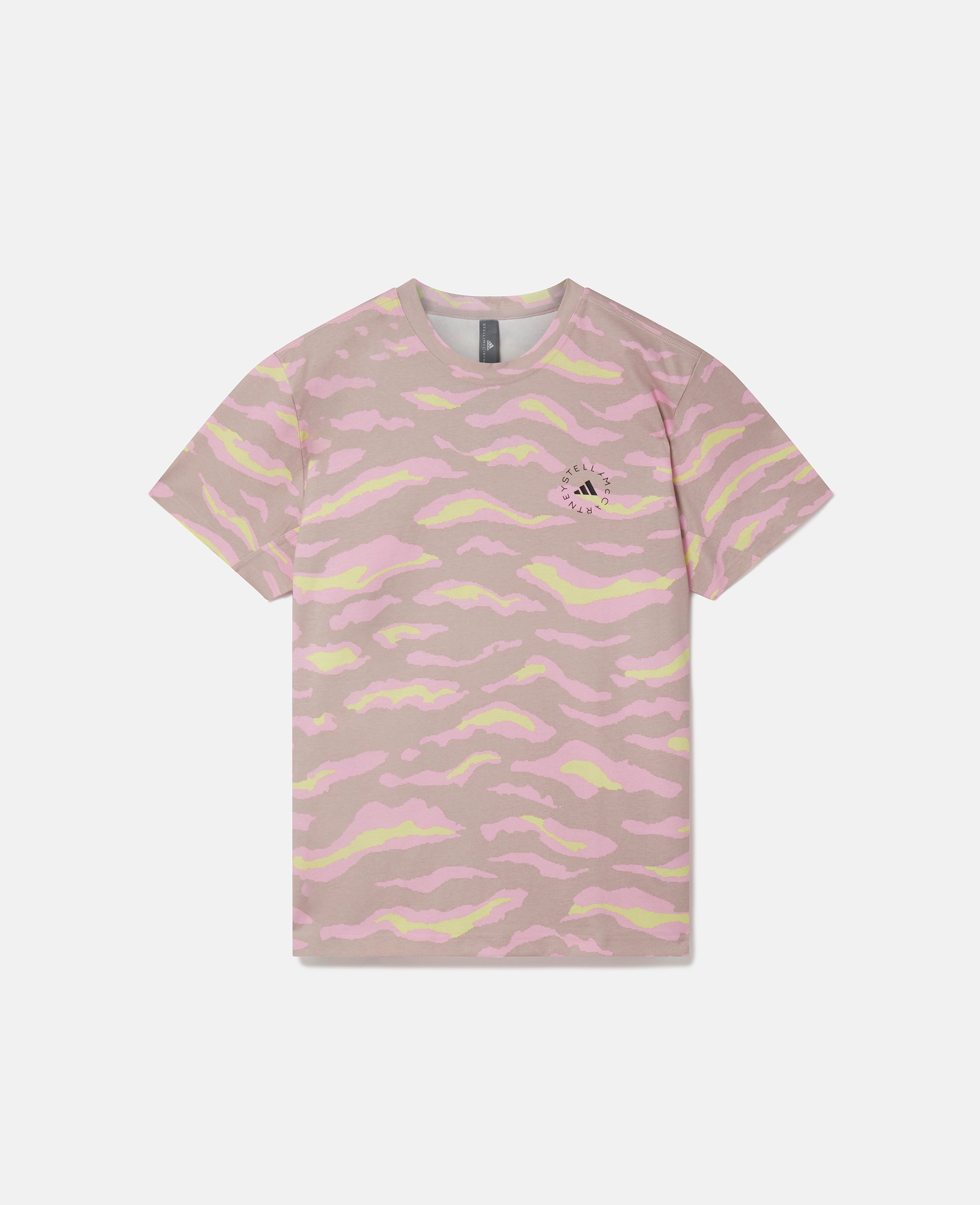 Stella McCartney – TrueCasuals Zebra Print T-Shirt, Woman, New Rose/Blush Yellow/TruePink, Size: M