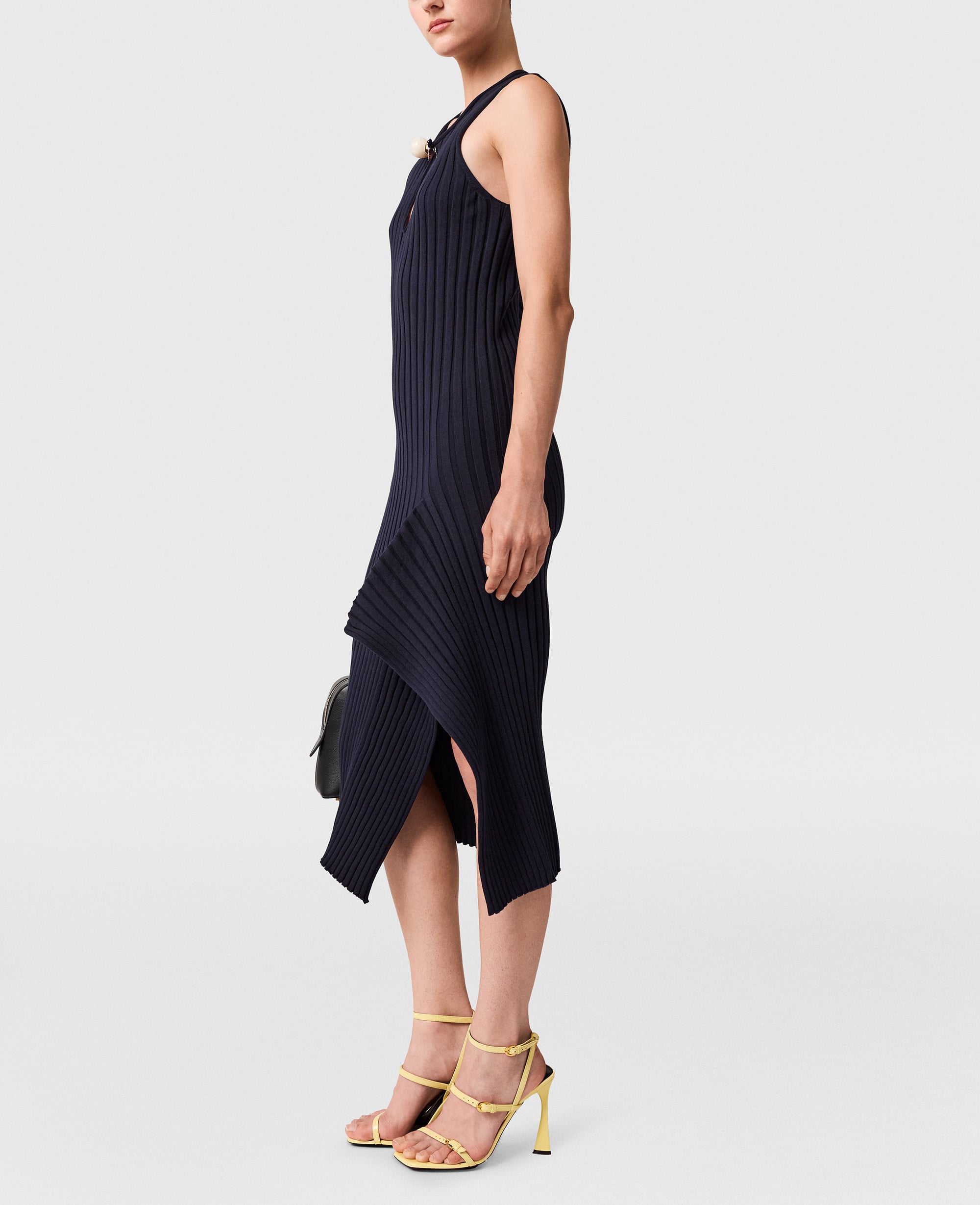 Stella McCartney - Cotton Ribbed Dress, Woman, Ink, Size: XS